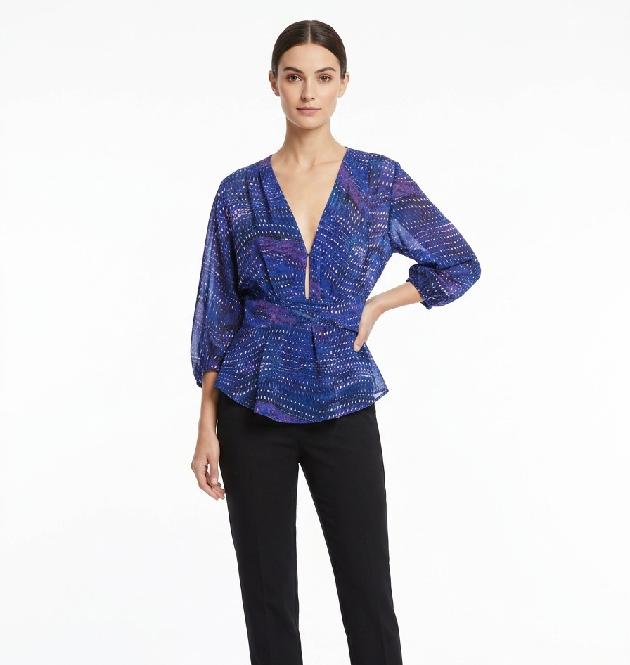 Chloe Silk Blouse Top Shirt Balloon Sleeve Boho New Sz S 6 Fairycore Whimsigoth