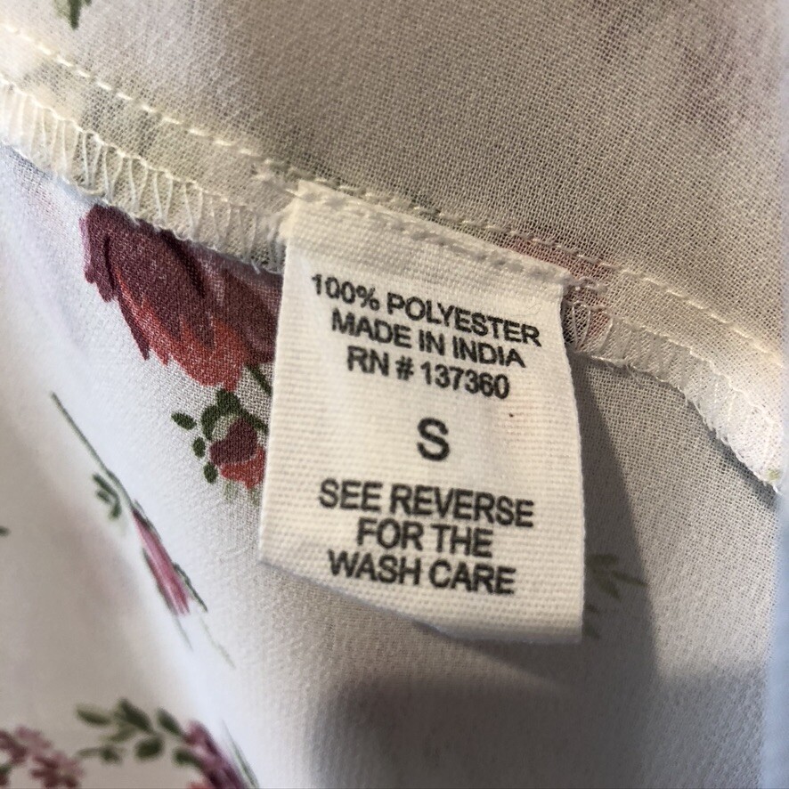 Live 4 Truth NWT Women’s Cream Floral Sheet Cover Size S (E1115)