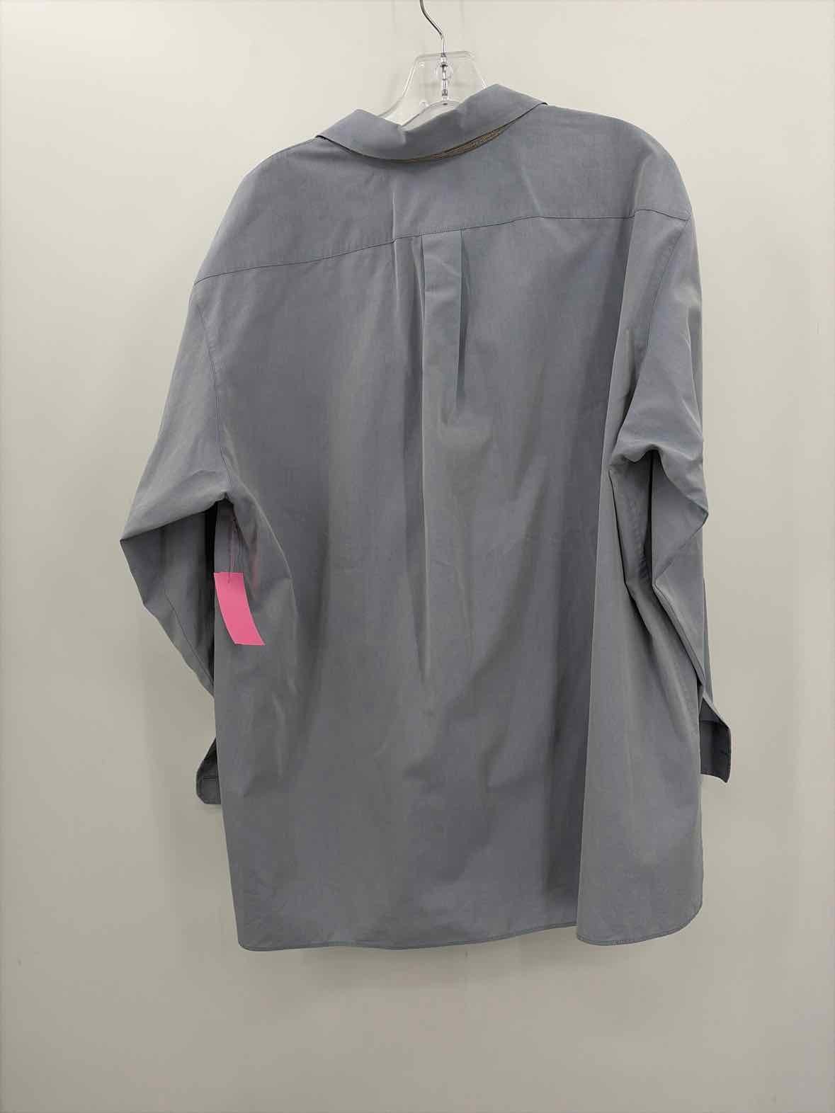 Pre-Owned Lafayette 148 Blue Size Large Button Down