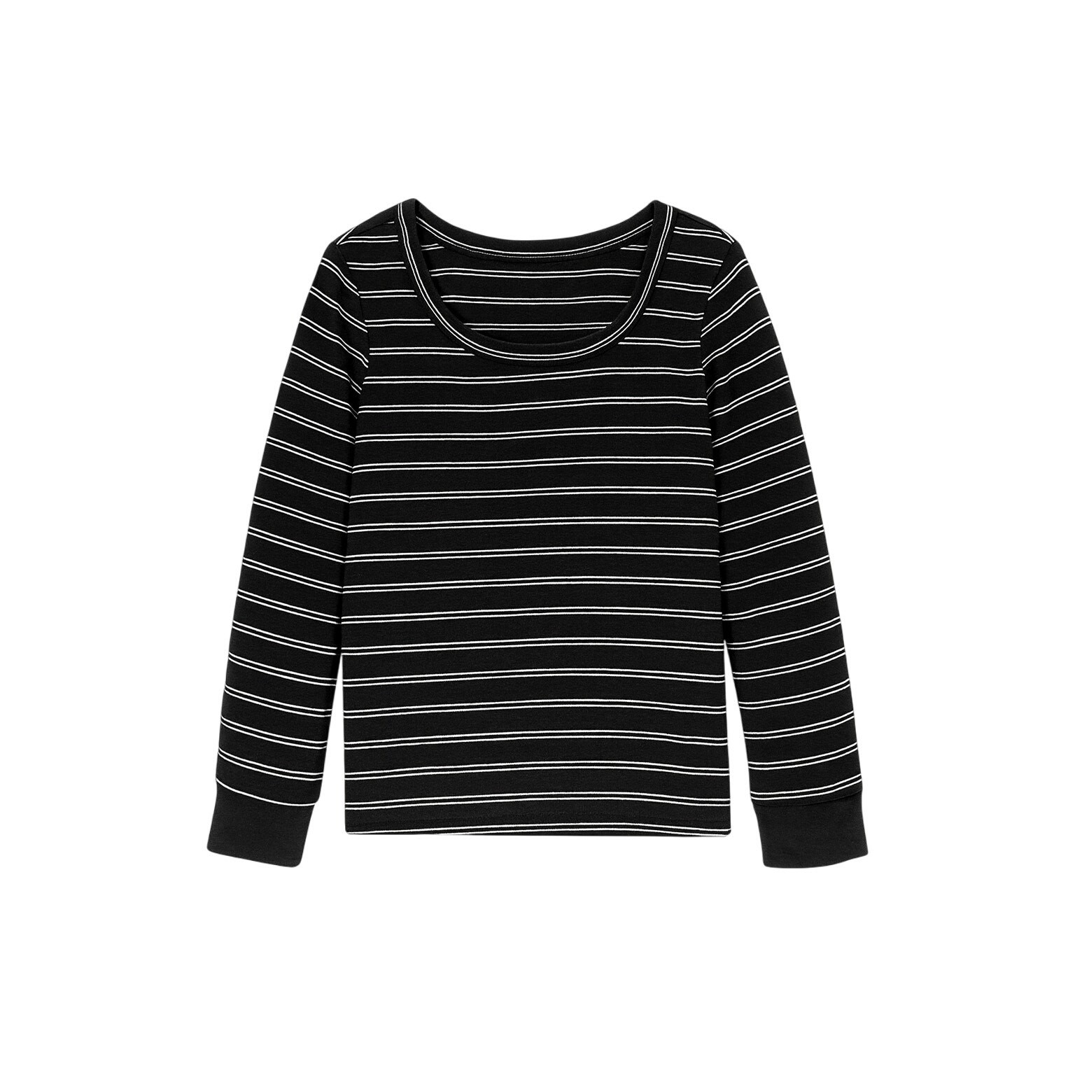 Art Class Women’s Long Sleeve Top Casual Everyday T-Shirt White Black-Size Large