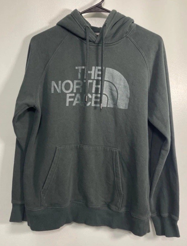 The North Face Pullover Hoodie Green Logo Pockets Women’s Adults Size S