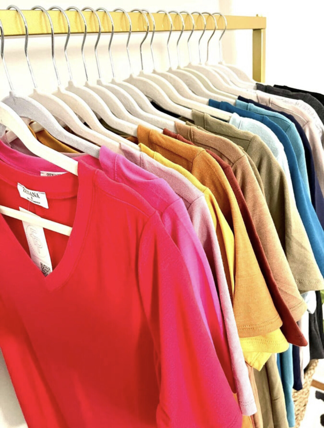 Plus/Reg Zenana Everyday Basic v neck relaxed t shirt tee top S M L XL 1X 2X 3X