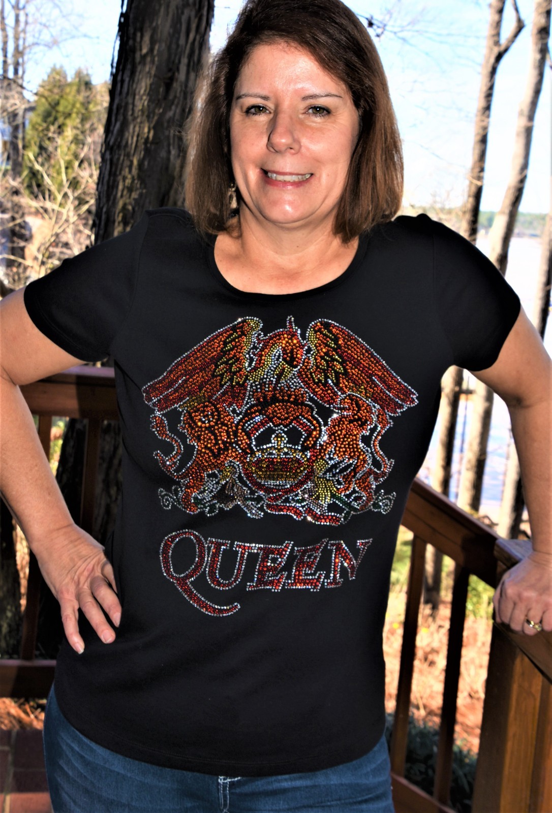 Queen rhinestone bling shirt or tank XS S M L XL XXL 1X 2X 3X 4X 5X