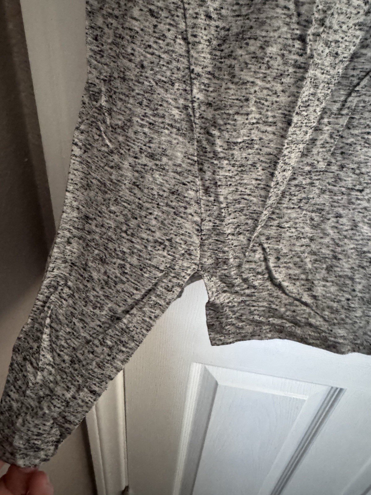 Eileen Fisher Gray Heathered Lyocell Boat Neck Long Sleeve Pullover Top L/G