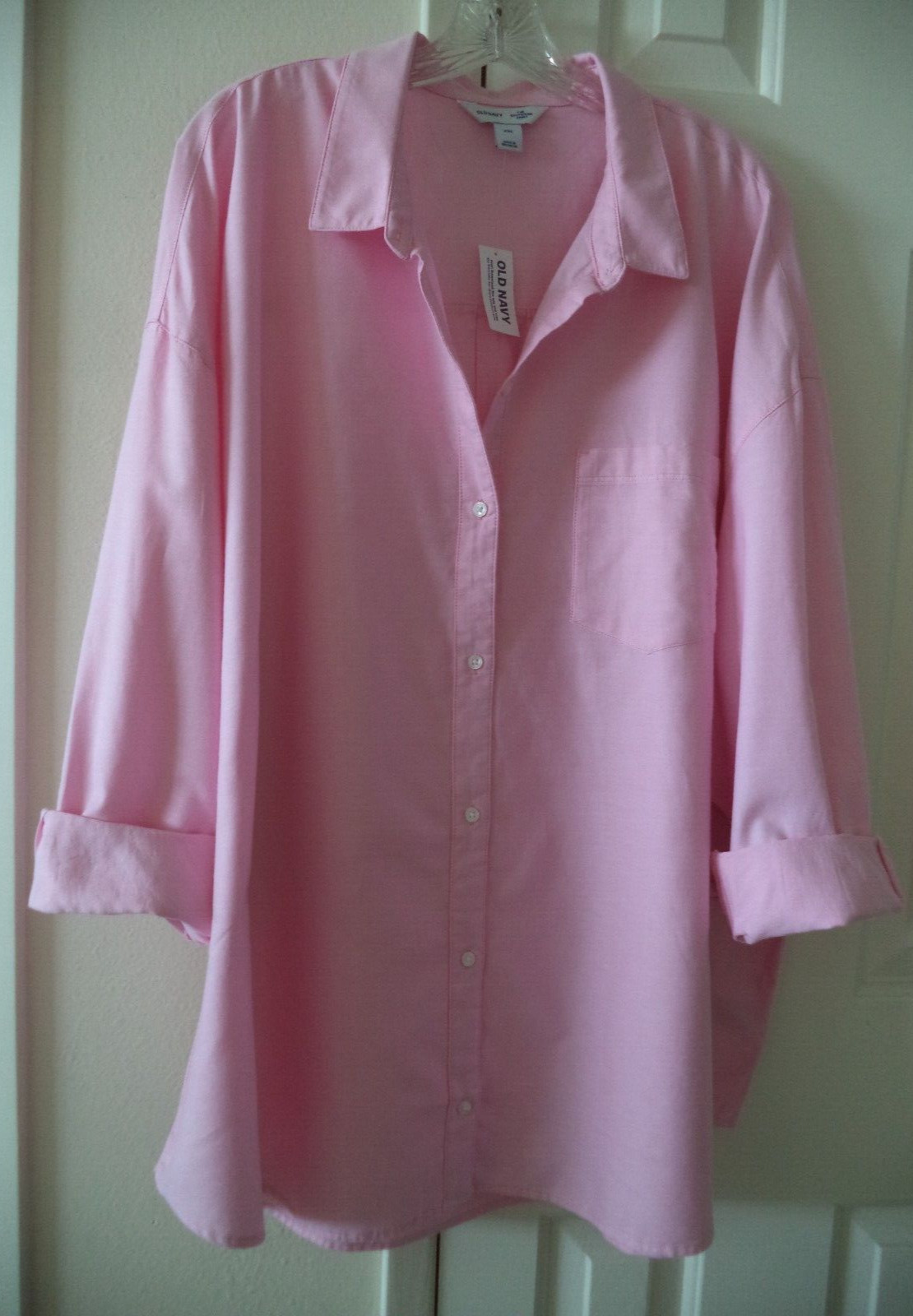 Pink Chambray Classic Oxford Cloth Relaxed Buttondown Shirt XL 2X 16 18 20 1X XL