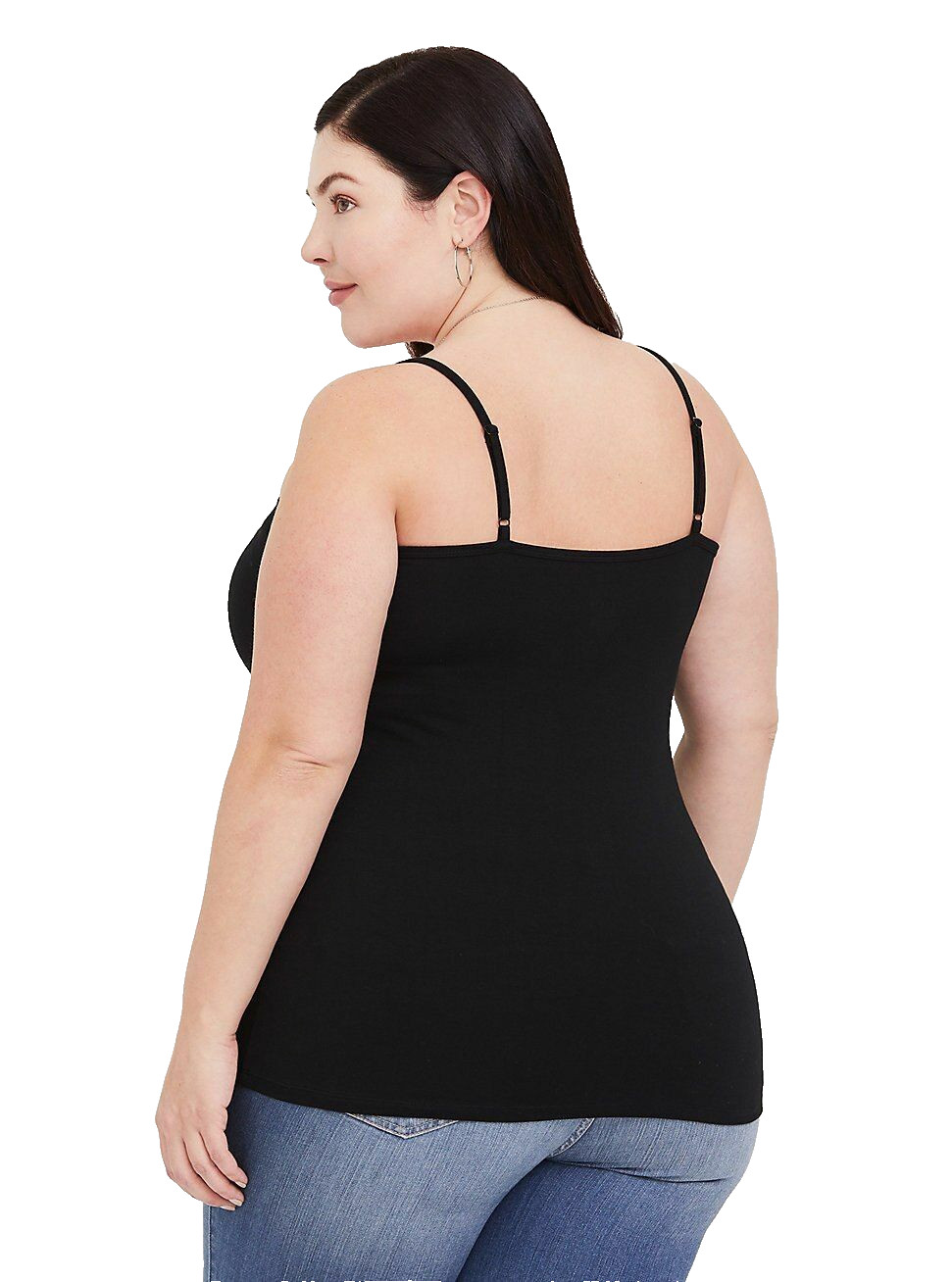 TORRID 00X Black Square Neckline Adjustable Straps Foxy Hips Cami PLUS Basic TOP