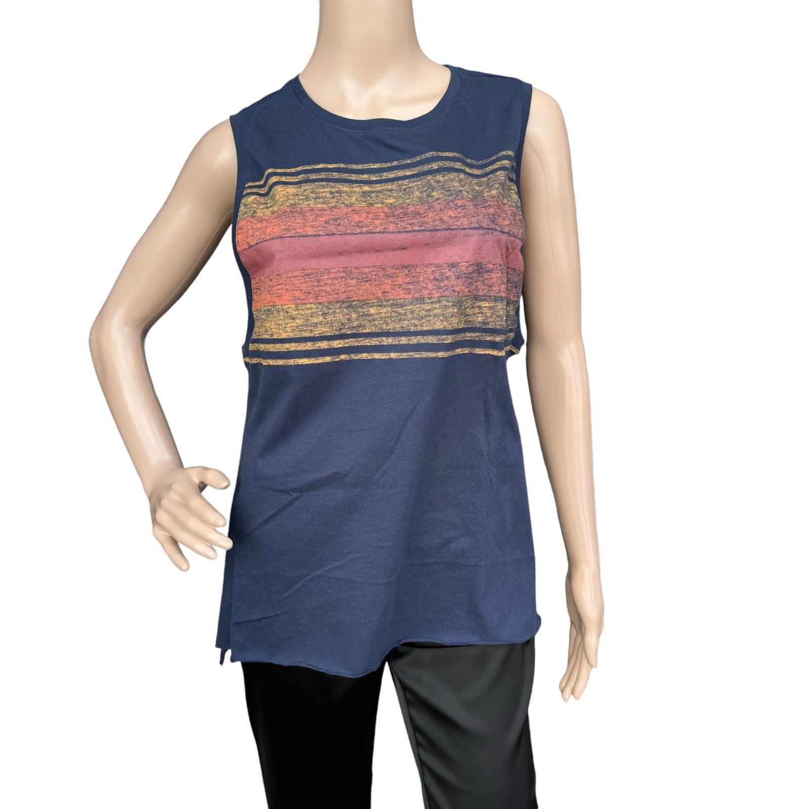 Hurley x Pendleton Women XS Muscle Tank Navy Grand Canyon Stripe NWT Cotton