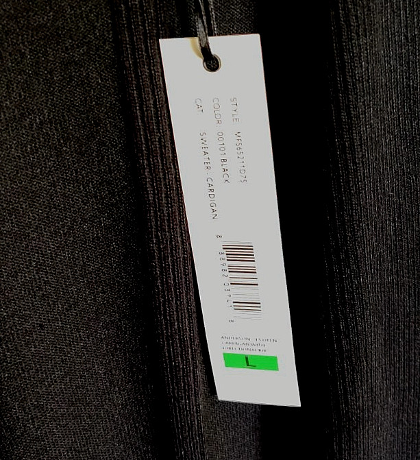 By Design Open Front Cardigan Size L Long Sleeve NWT Rayon Blend Black