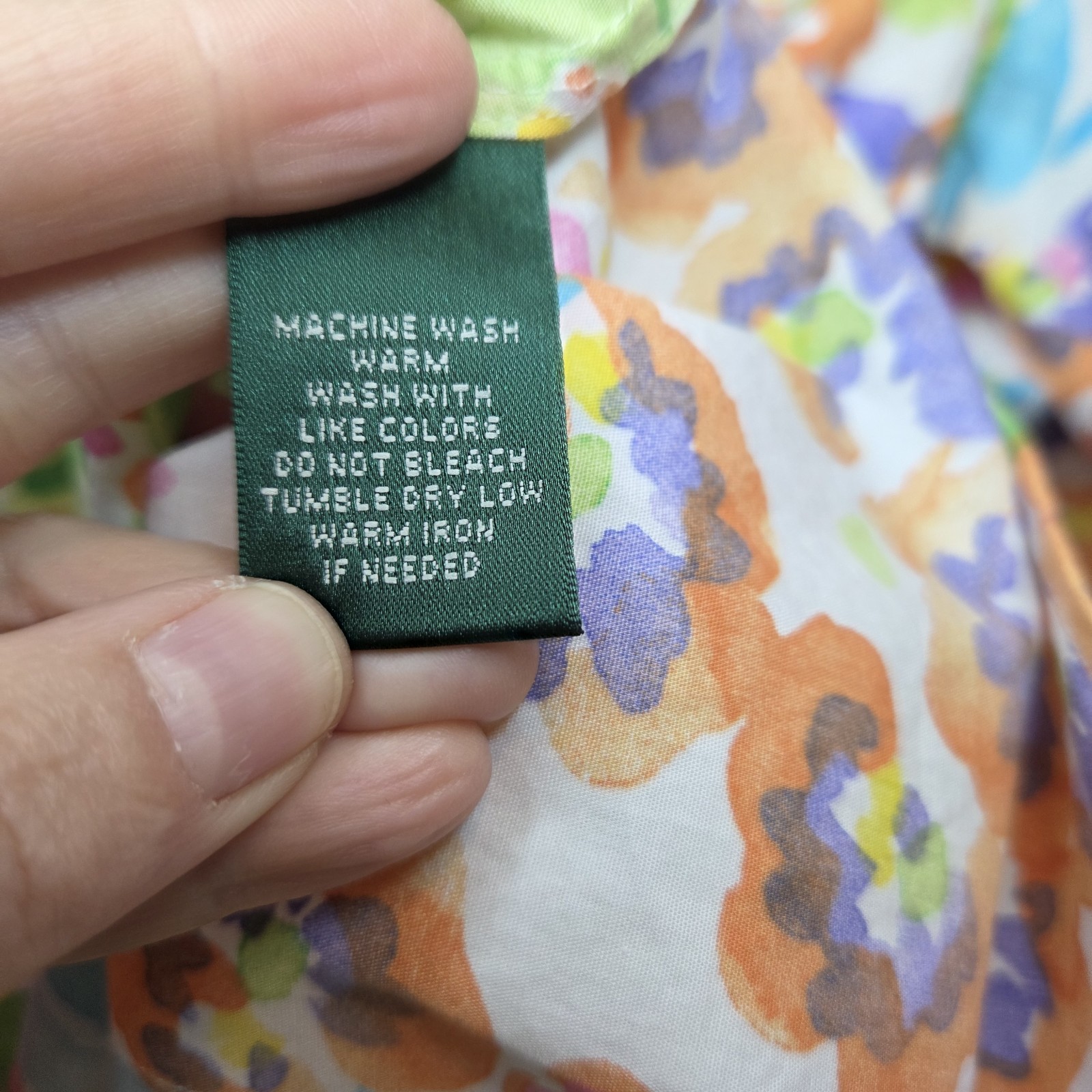 Lauren Ralph Lauren Floral Print Button Down Shirt S Cotton Colorful Tropical