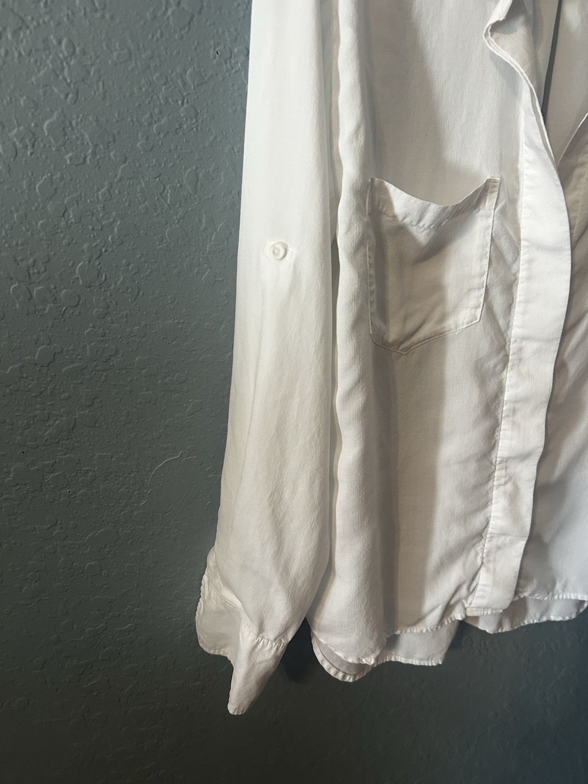 Cloth & Stone White Tencel Lyocell Split Back Button Down Shirt – Large