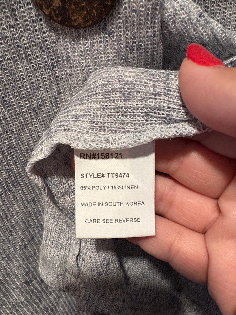 Trisha Tyler Shawl Collar Tunic Vest XL Gray Linen Blend Layering Top
