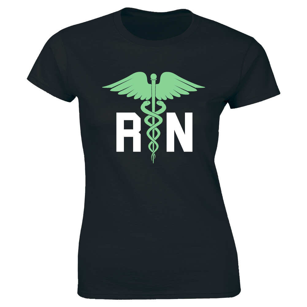 RN with Nurse Symbol Women’s T-Shirt Nursing Gift Tee Medical Healthcare Tee