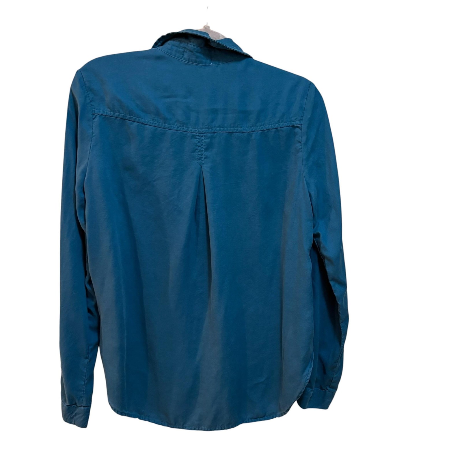 Bella Dahl Shirt Womens Small Blue Tencel Collared Button Front Long Sleeve Top