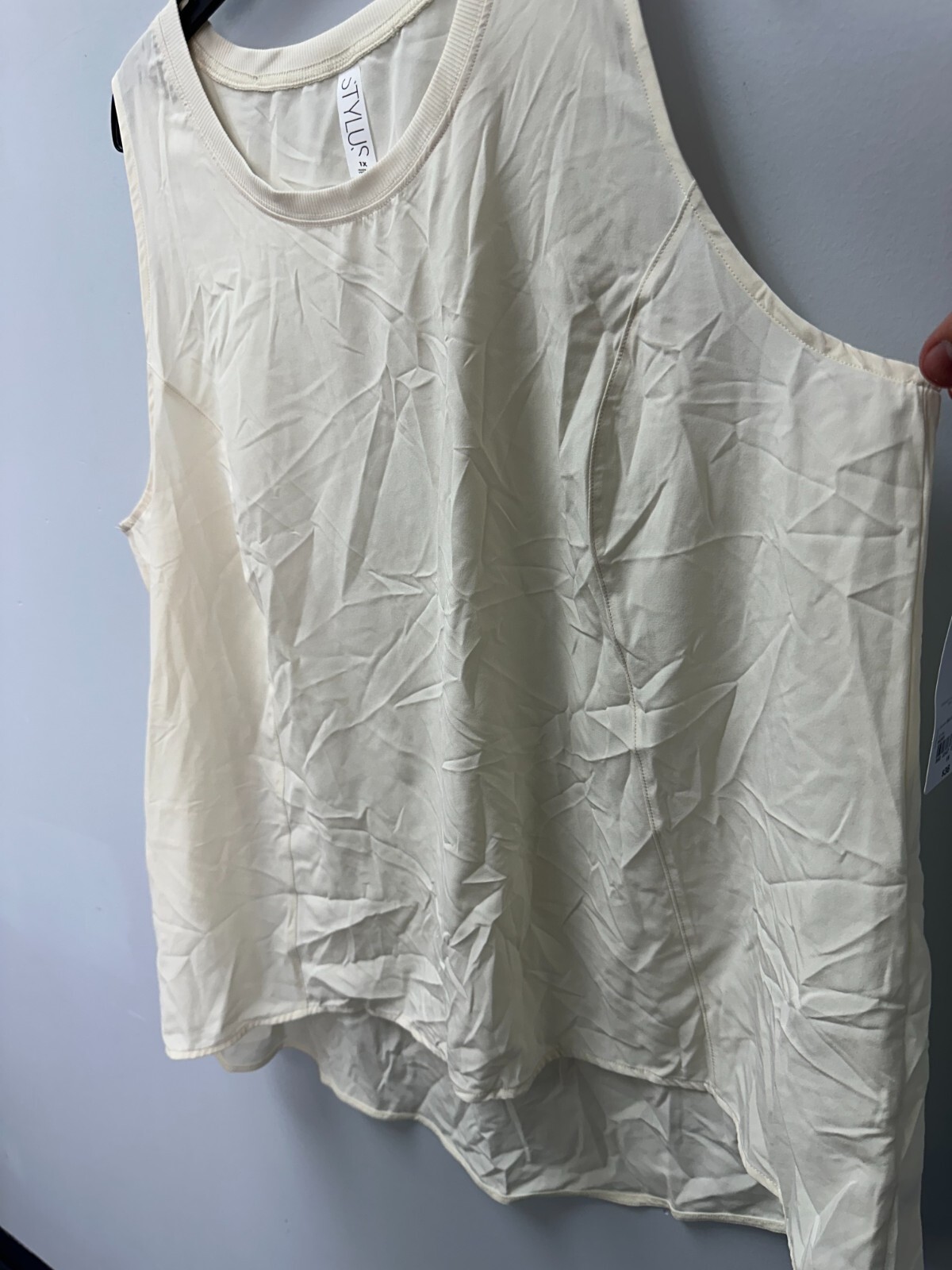 Stylus SZ XXL Lightweight Ivory Sleeveless Blouse Shell