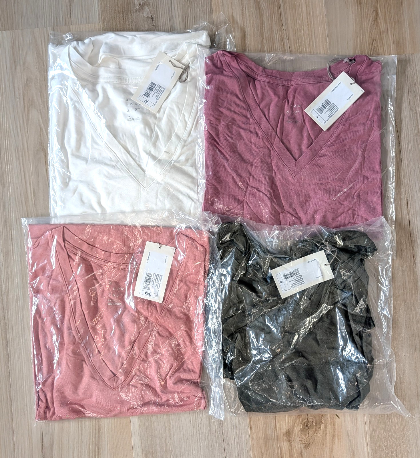 NWT A New Day Womens Tops T-shirt V Neck S L XXL Plus 1X 3X Pink Green White