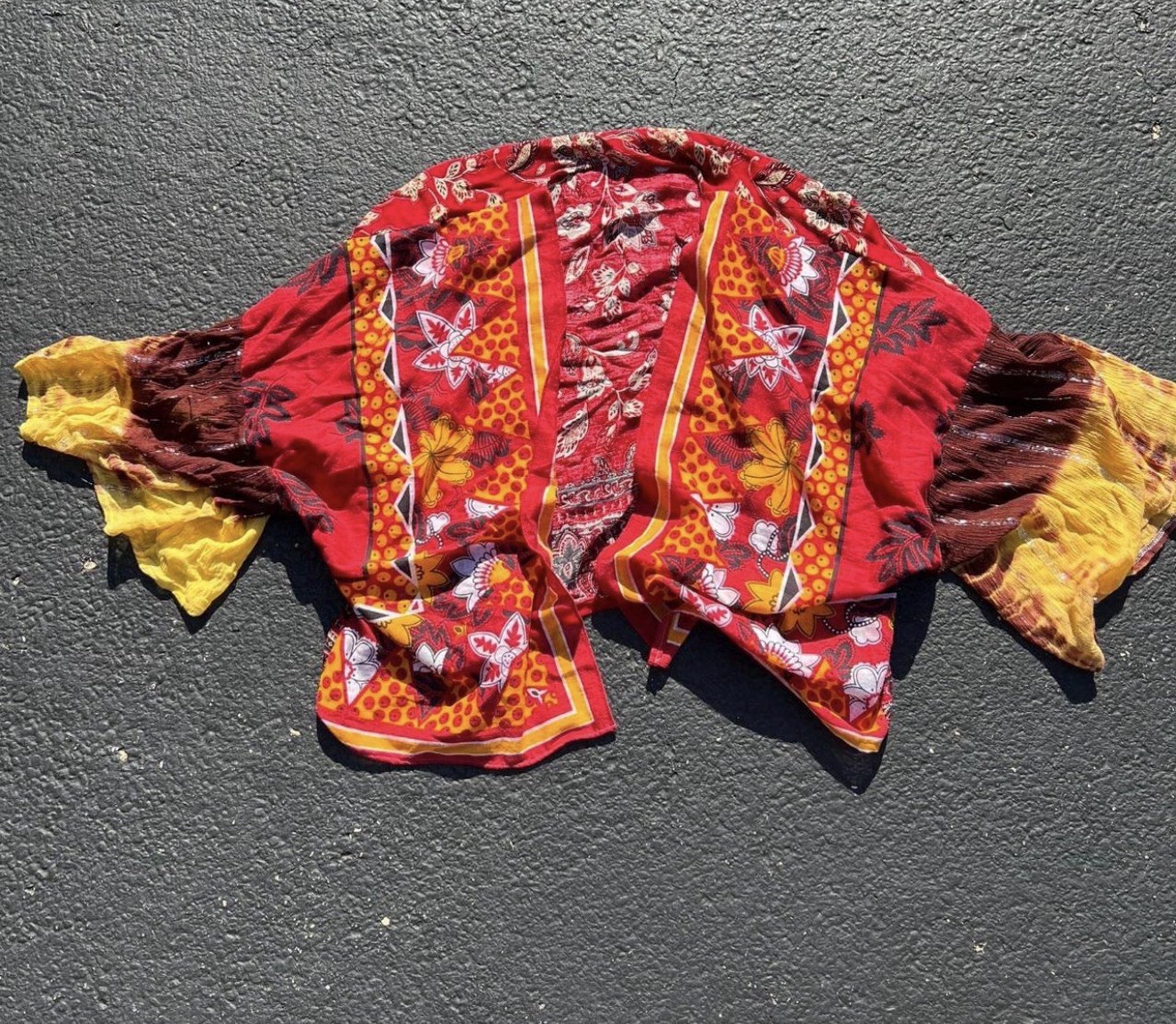 NWOT Mountain Girl – Artisan local brand – Orange and red tie-dye cardigan