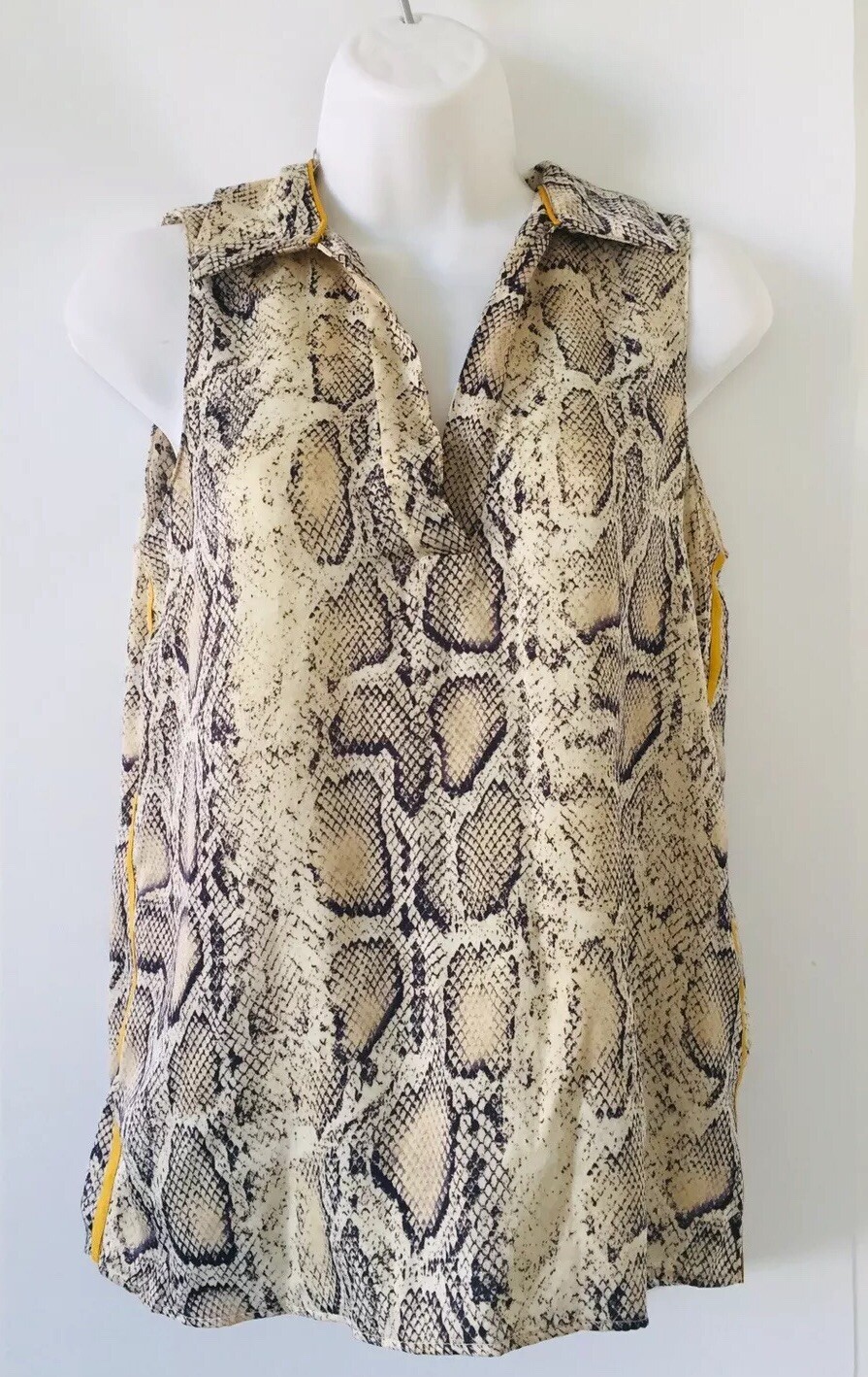 ZARA Woman Beige SNAKE SKIN PRINT TOP PULLOVER Size XS *READ NOTE* O680