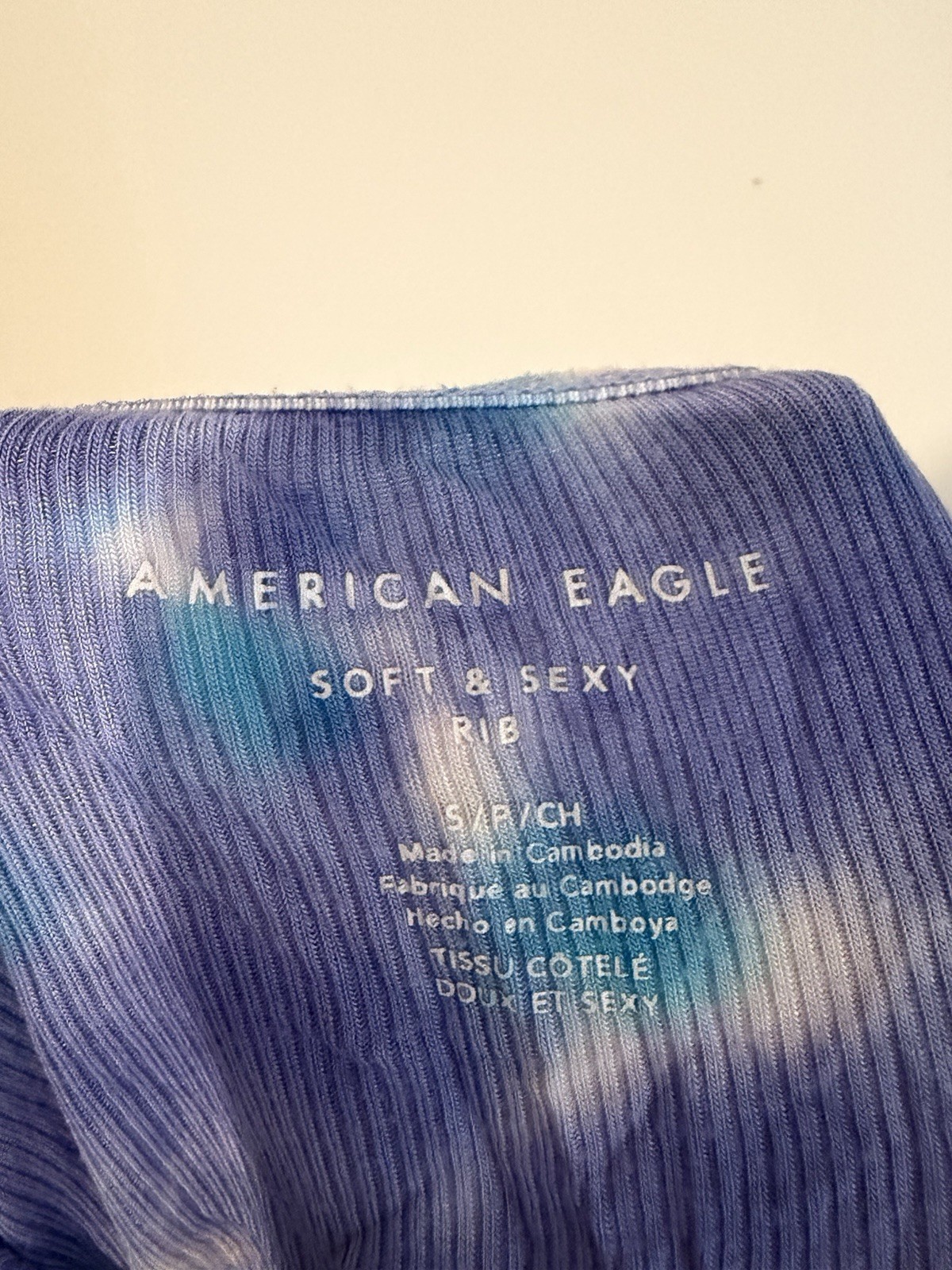 American Eagle Women’s Tie-Dye Ribbed Stretch Pull-On Tube Top Size S