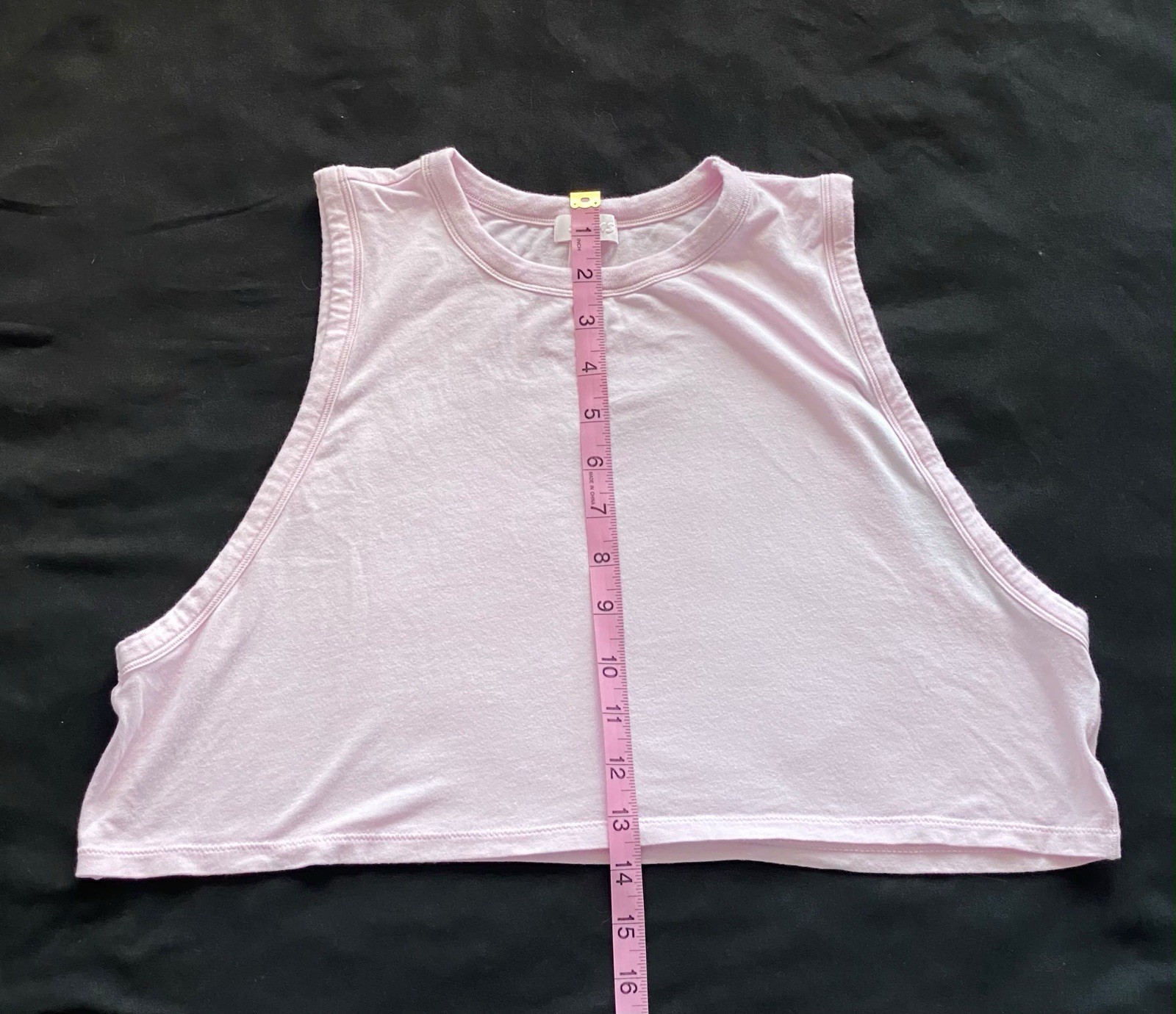 SKIMS Pink Cotton Rib Cropped Tank Top Racerback Women’s Size S