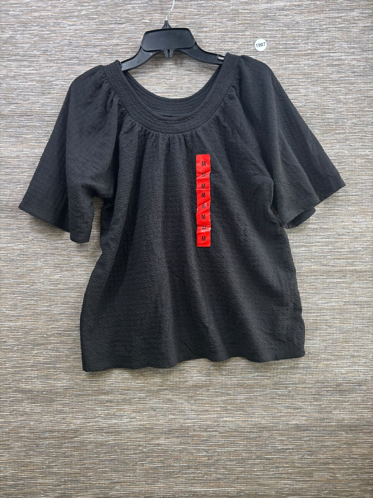 Collection By Bobeau Tunic Top Women’s Size M Black Short Sleeve NEW