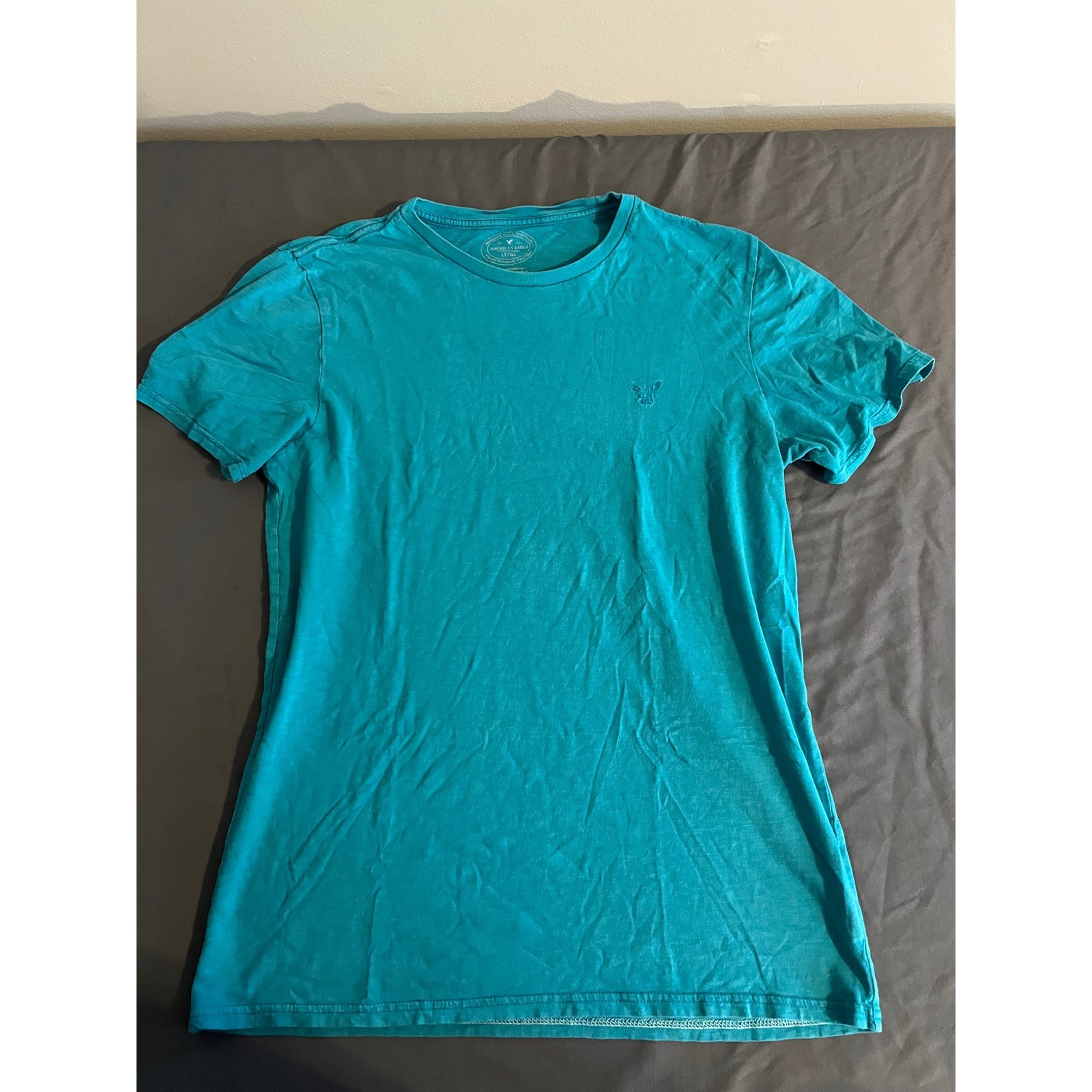 American Eagle AE Legend Tee Teal Blue Athletic Fit Short Sleeve T-Shirt LT GL