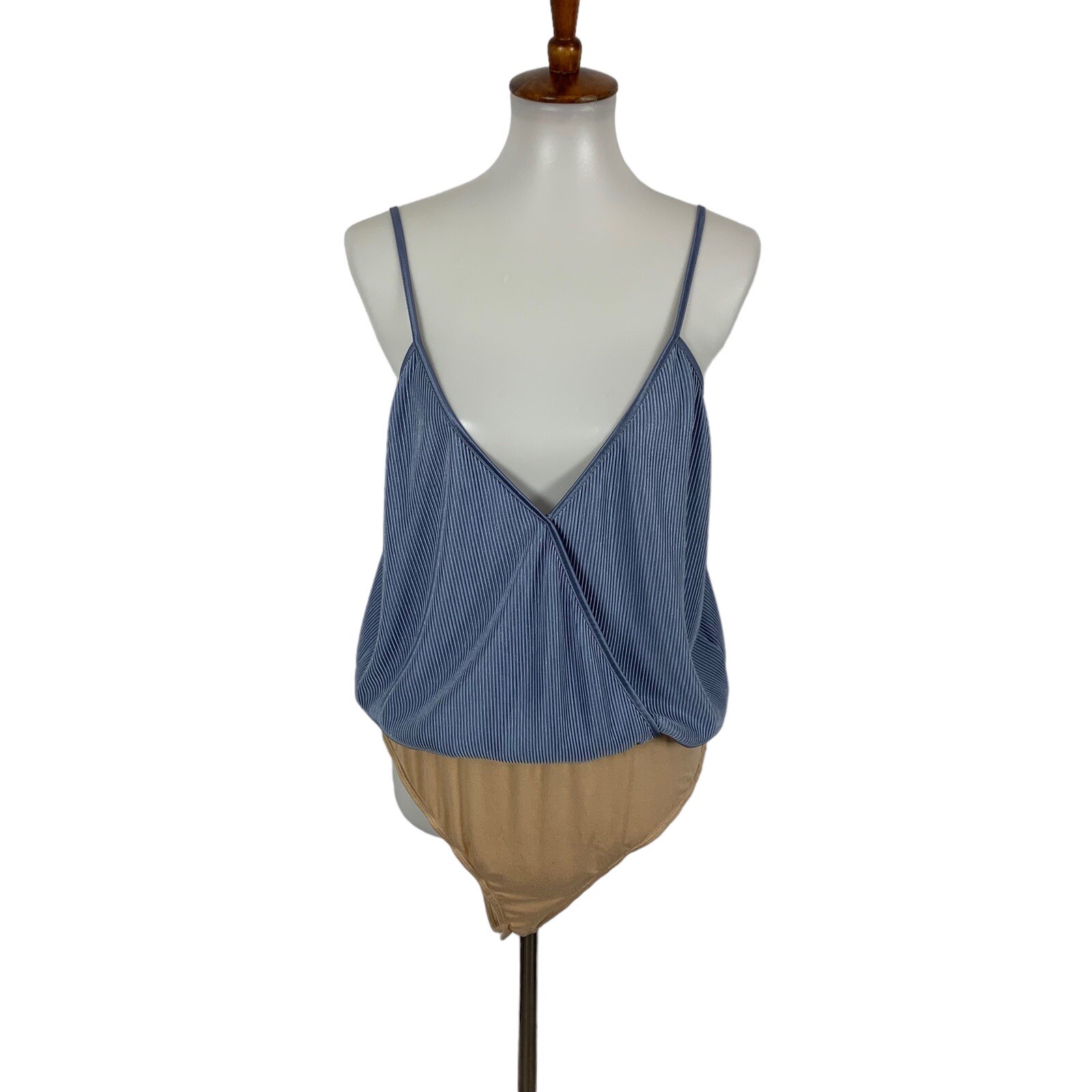 Wayf Womens Bodysuit XL Blue Sleeveless Sexy Clubwear Going Out Y2K