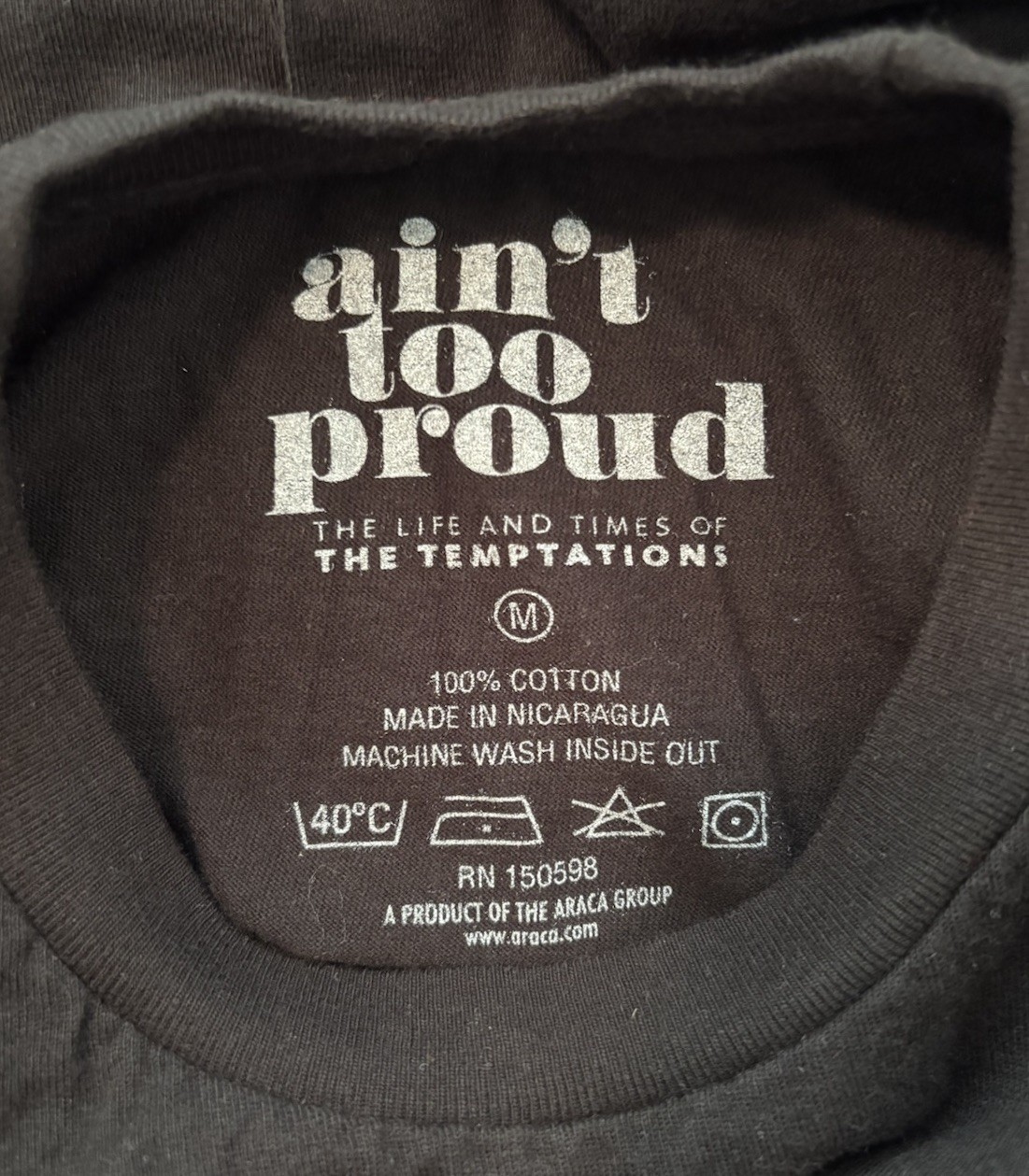 Ain’t Too Proud To Beg Womens T Shirt 100% Cotton Broadway Theater Collectible M