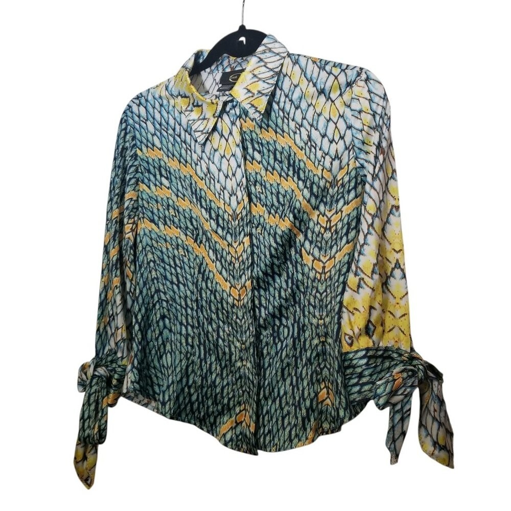 Roberto Cavalli 90s Snake Skin Print Women’s Signature Blouse Sz 42 US M