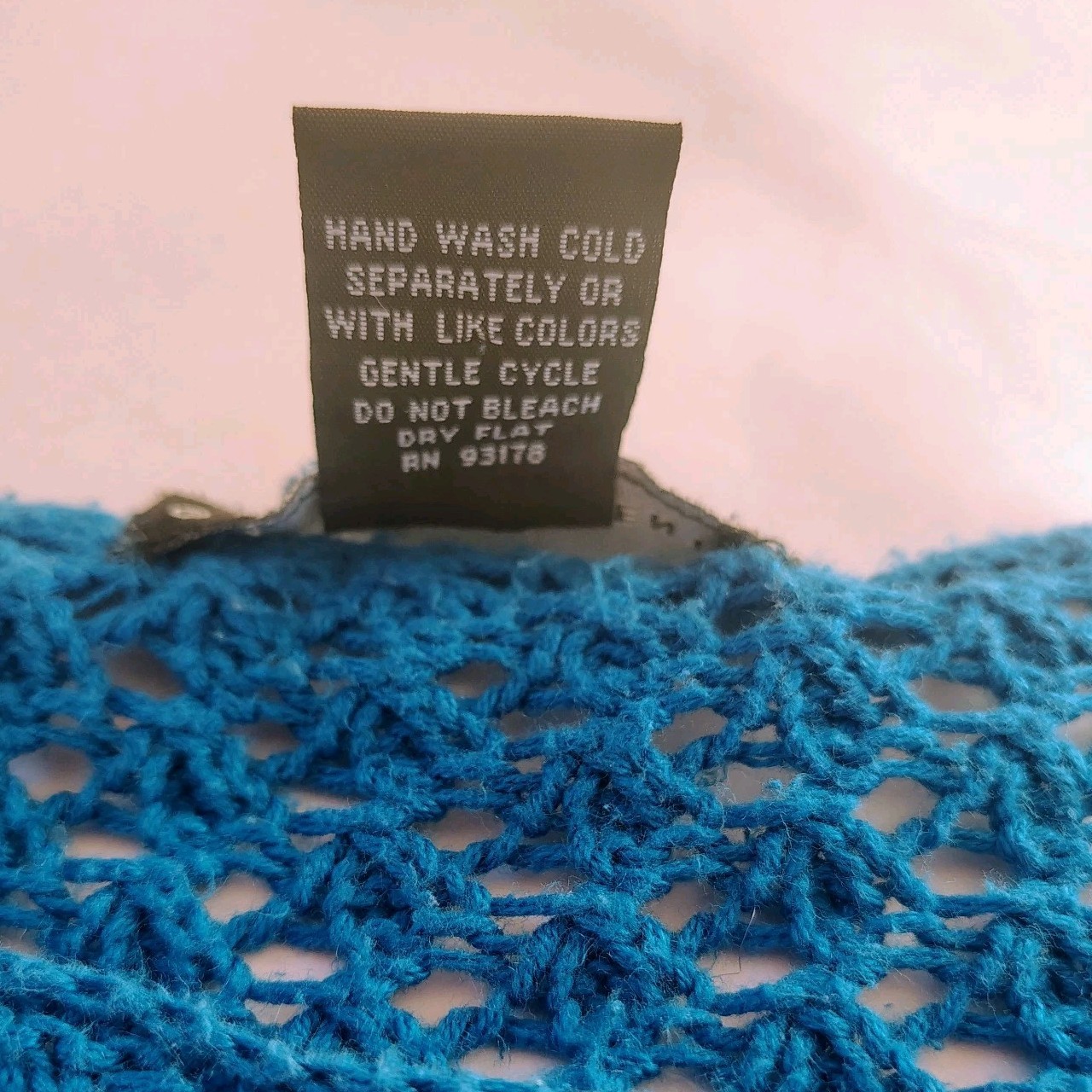 Grace Elements Sheer Open Stitch Crochet Top Sz L Coastal Nautical Beach Preppy