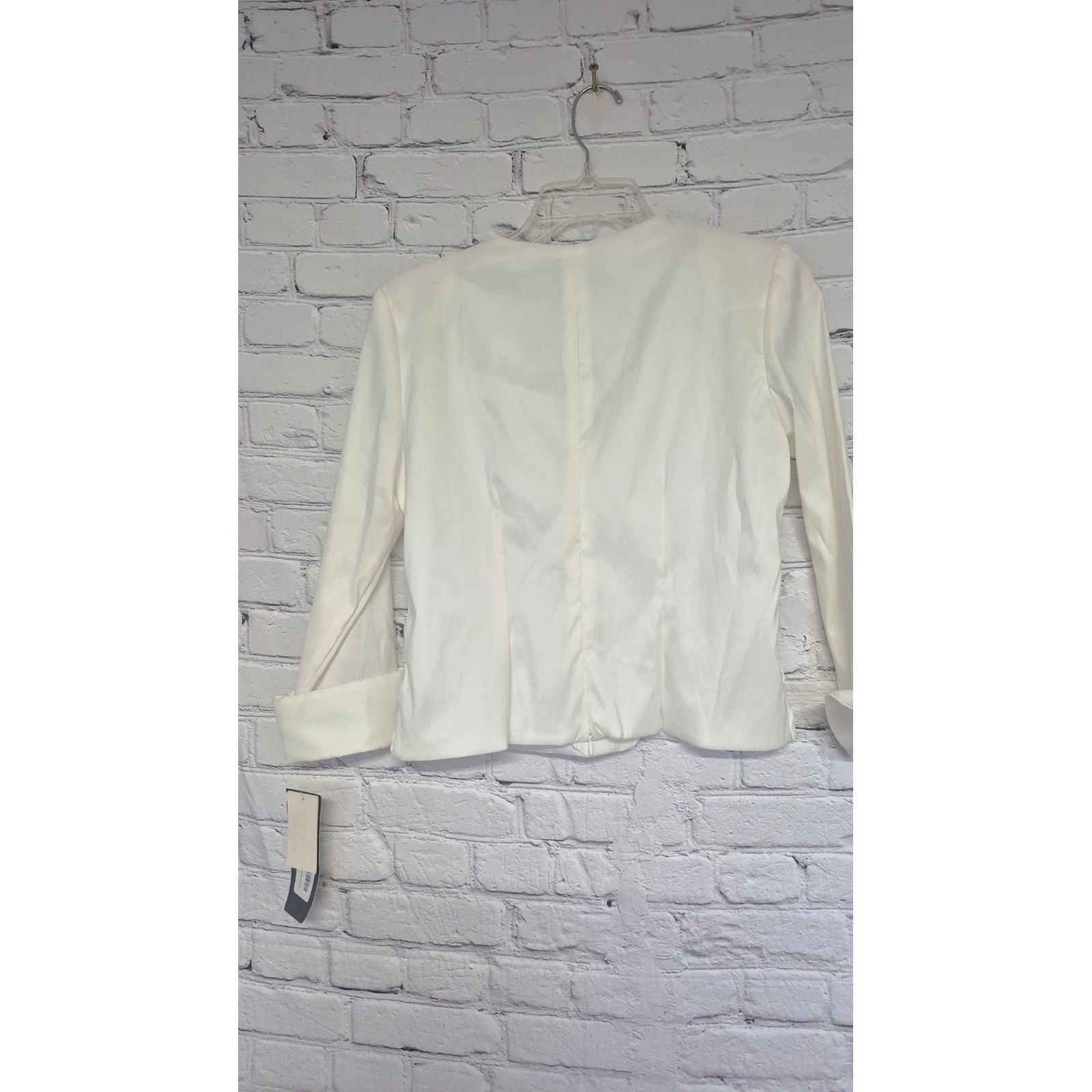 Vintage Sunburst Pleated Rhinestone Button Blouse Top S 8 White Formal Evening