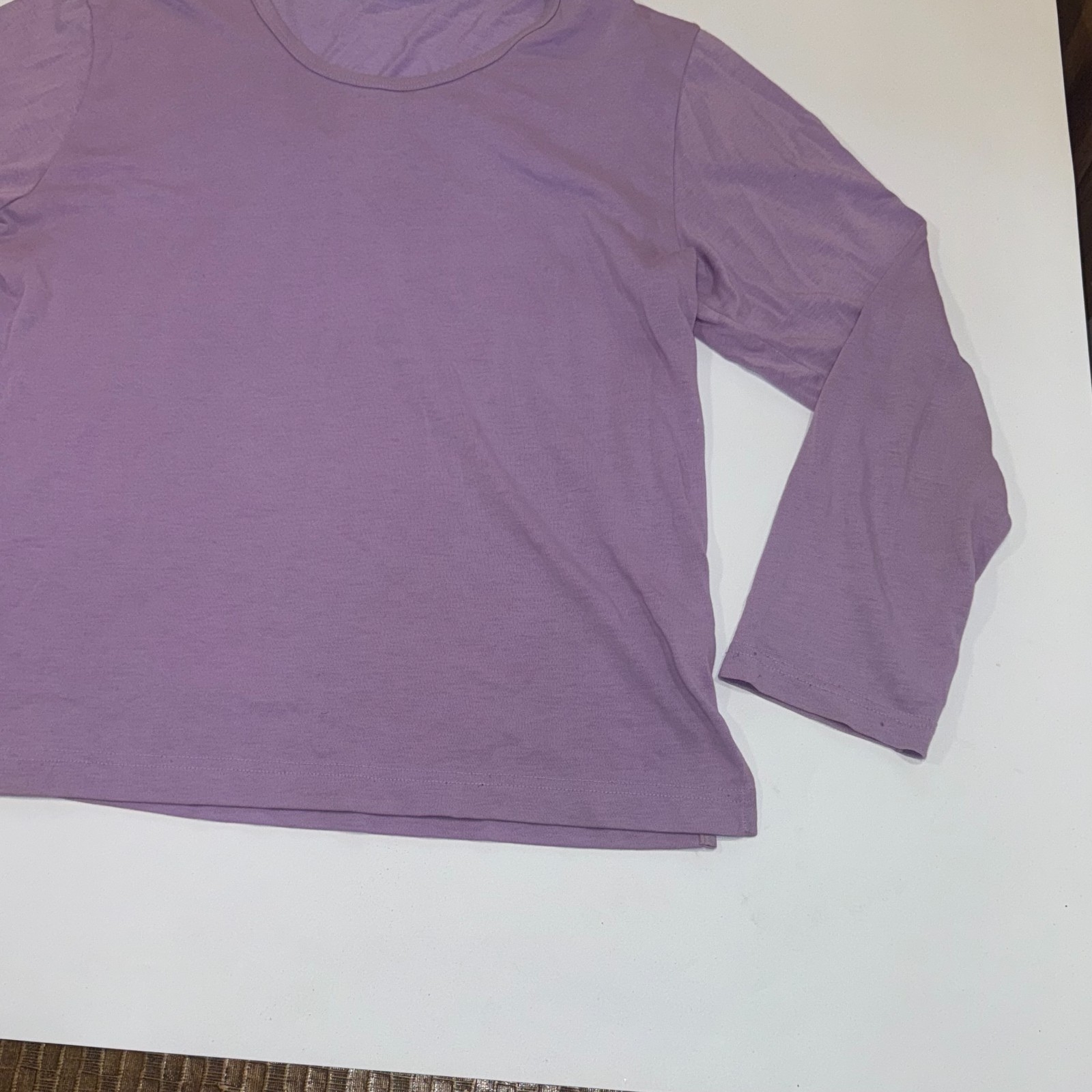 Womens JAPAN T Shirt L Purple Cotton Blend Long Sleeve Regular Fit