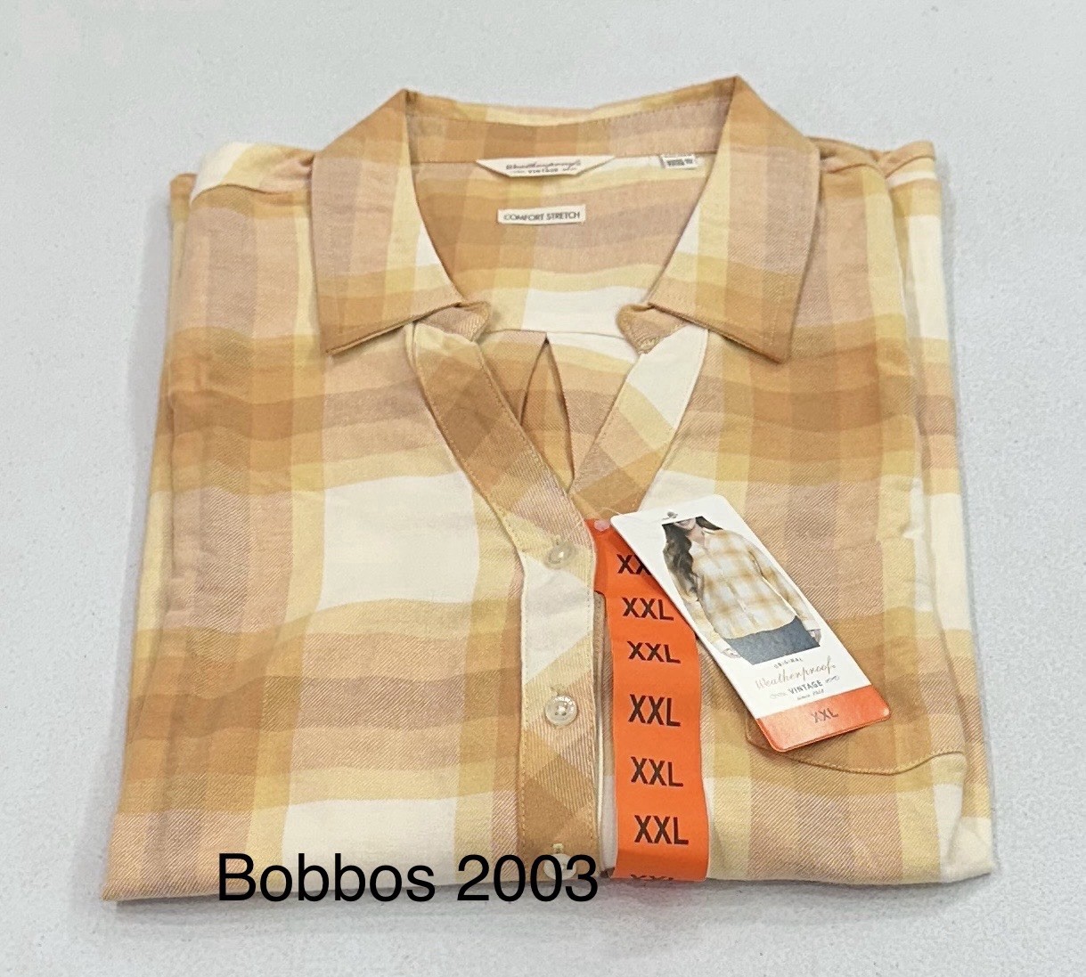 Weatherproof Vintage Women’s Comfort Stretch Flannel Shirt, Yellow, Size XXL