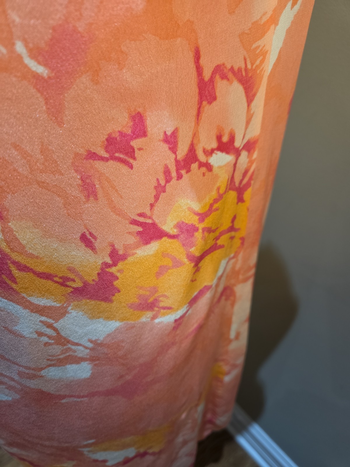Nwot 8 Silk Dress Tori Richard Coral Pink Floral Midi Honolulu Slip On Dress