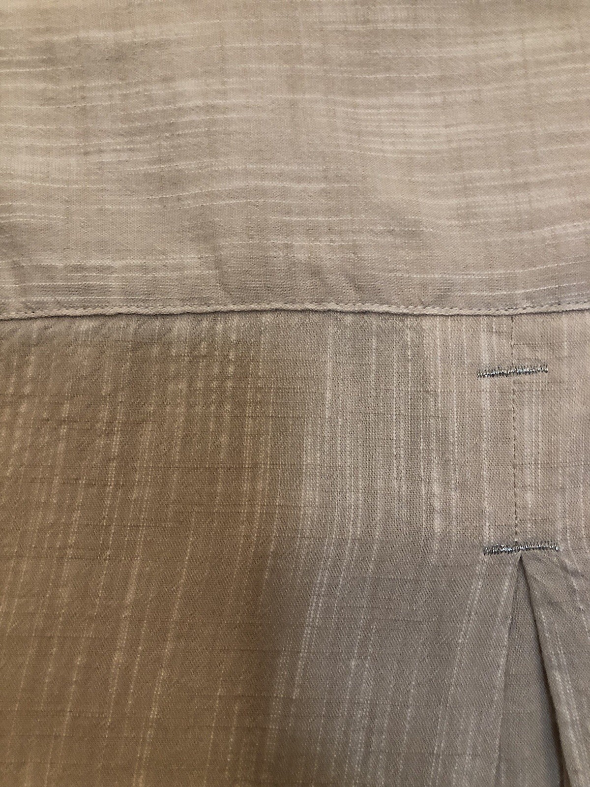 Vineyard Vines Beige and Gold Striped Linen/Cotton Blend Tunic 3/4 Sleeves S