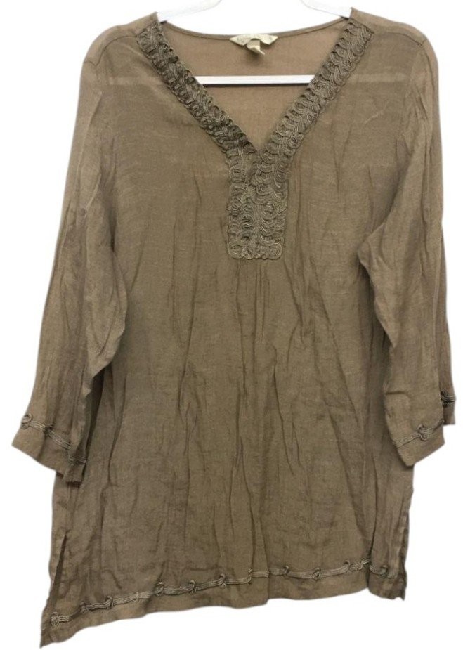 Krazy Kat Women’s Brown XXL Rayon Polyester Tunic Top
