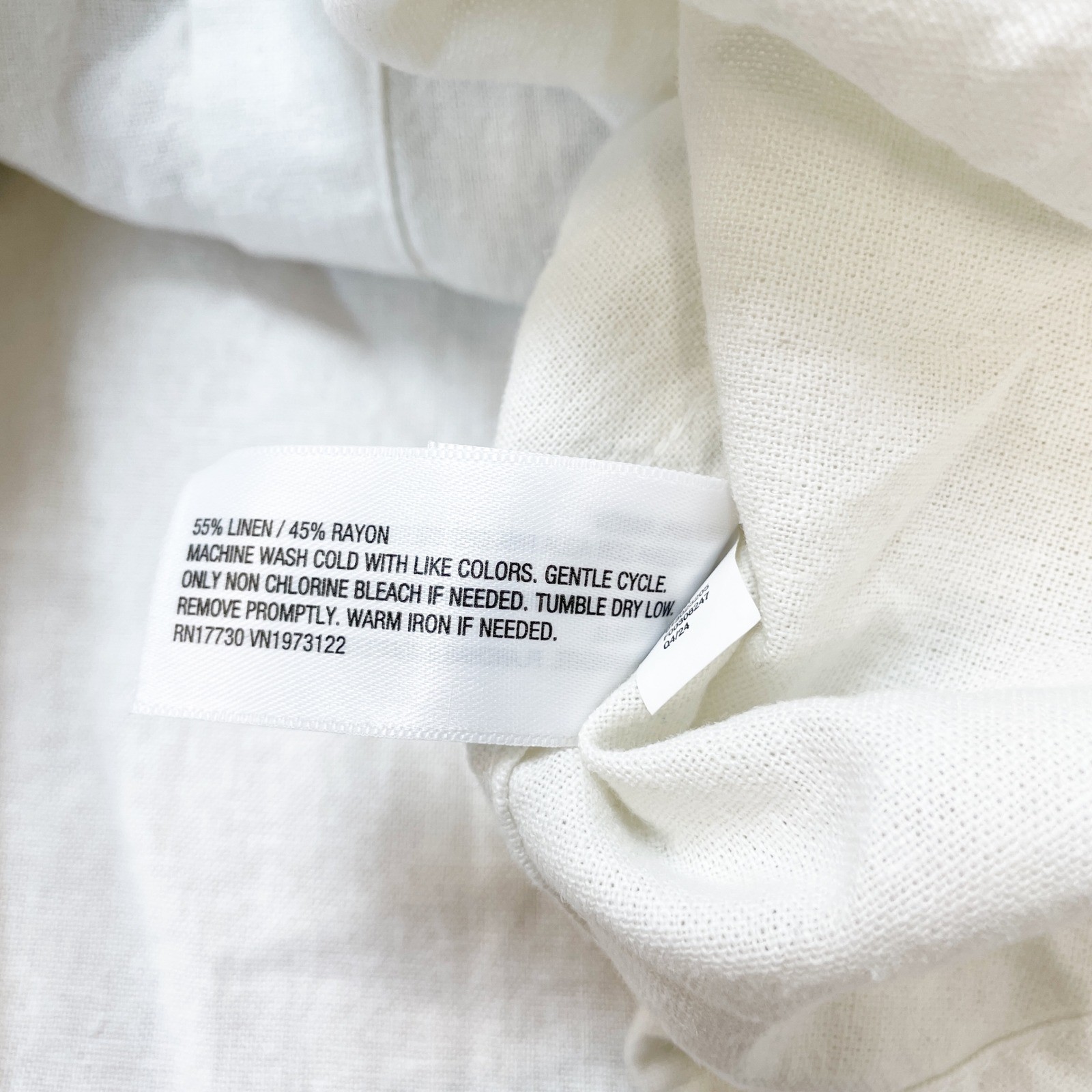 Universal Thread White Linen Blend Relaxed Fit Button Down Shirt Size XXL