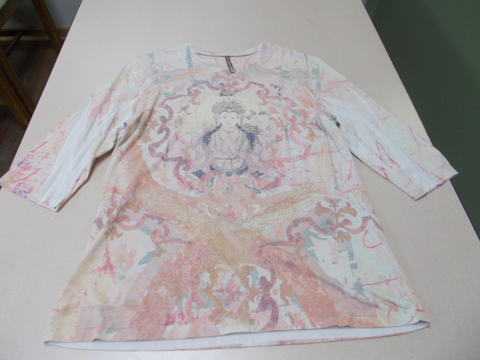 Mushka By Sienna Rose Pullover Woman’s Top Sz XL Asian Meditative For Cat Rescue