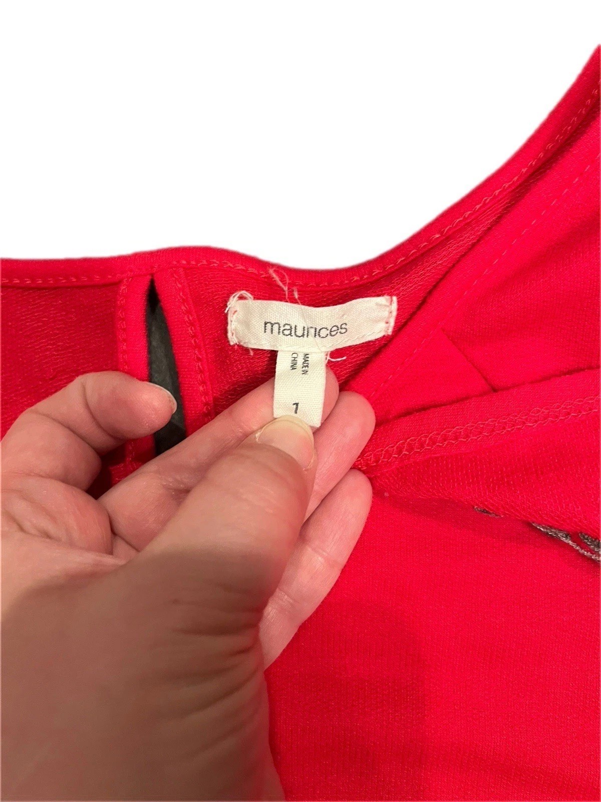 Maurice’s Red Embroidered Cold Shoulder Top Size 1x
