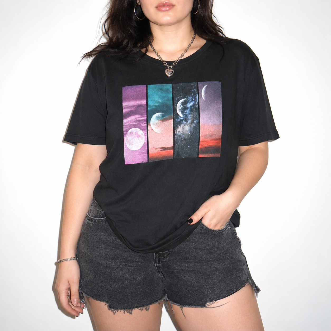 Mighty Fine Women’s T-Shirt 2XL Black Graphic Print Scoop Neck Short Sleeve