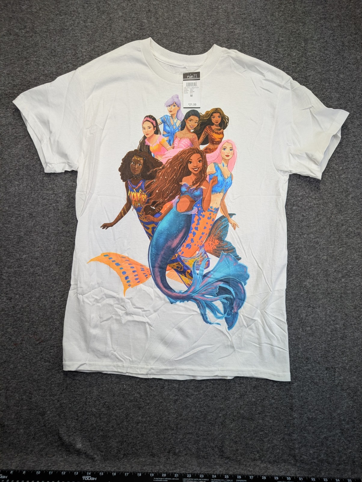 Rue 21 White Graphic Tee Little Mermaid Size Medium Ships Same Day*