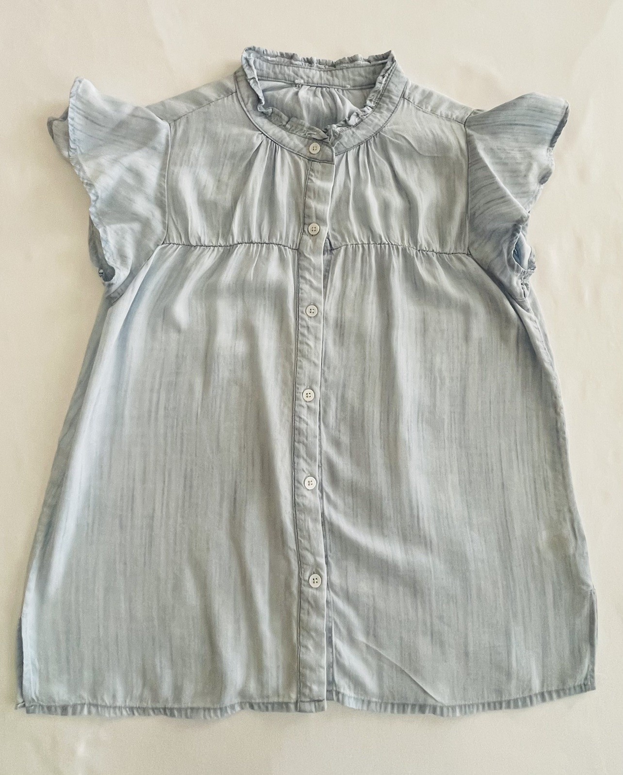 Women’s Light Blue Ruffle Sleeve Blouse Size S