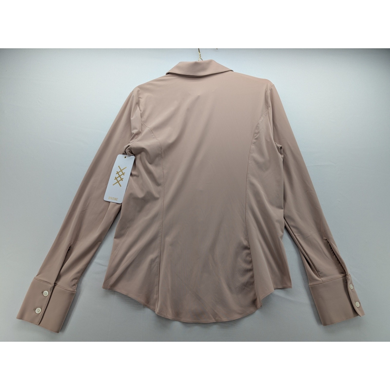 NWT Rhone Women’s Commuter Performance Button-Up Shirt in Rose Dust size Small