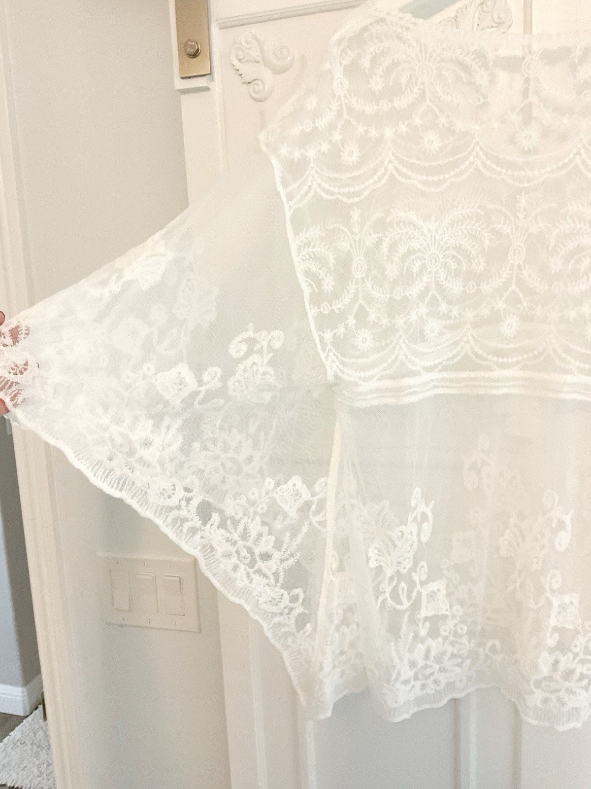 Cover Up Beautiful delicate Lace V NECK LACE Cover-up W Tassels