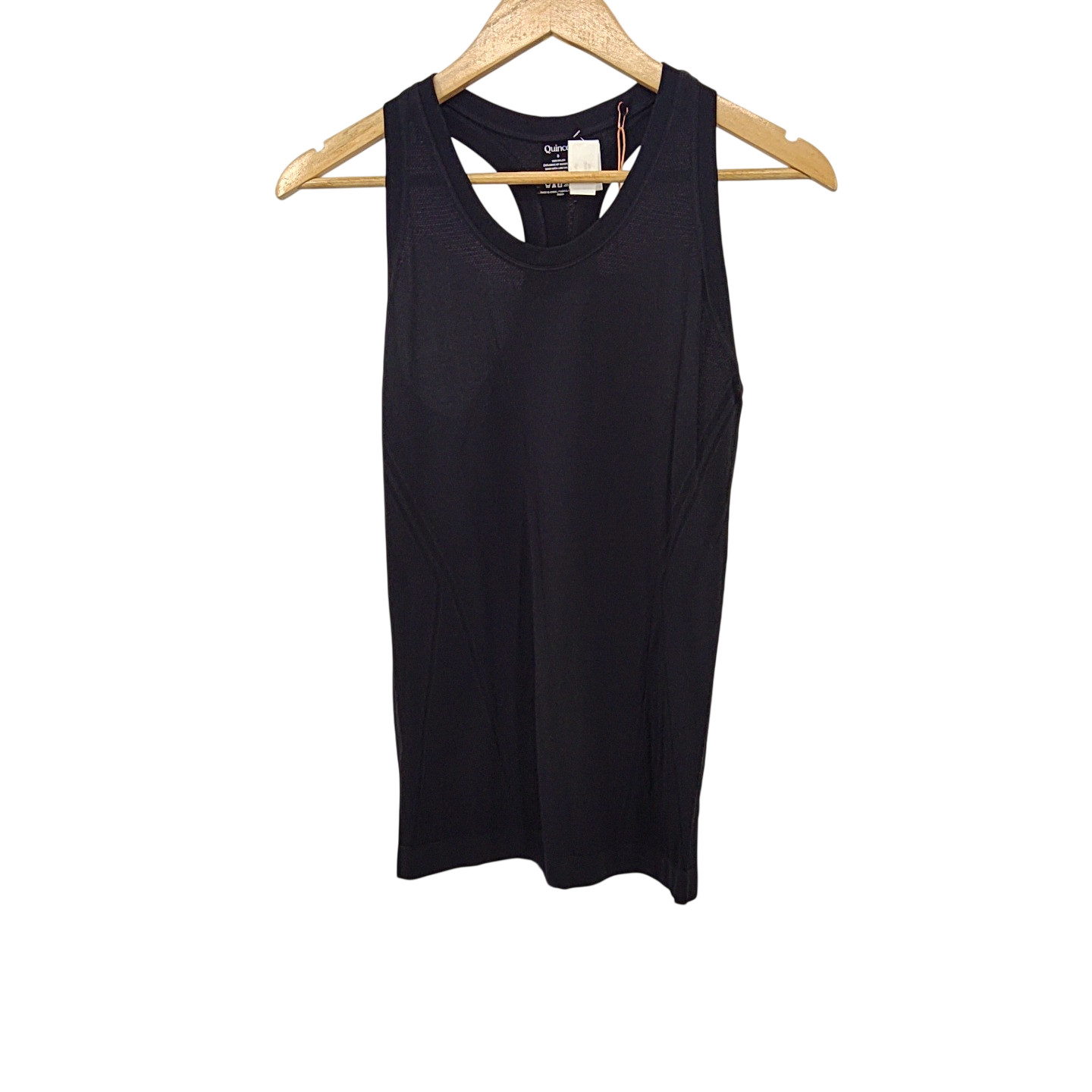 Quince Women Seamless Waist-Length Racerback Tank Black S