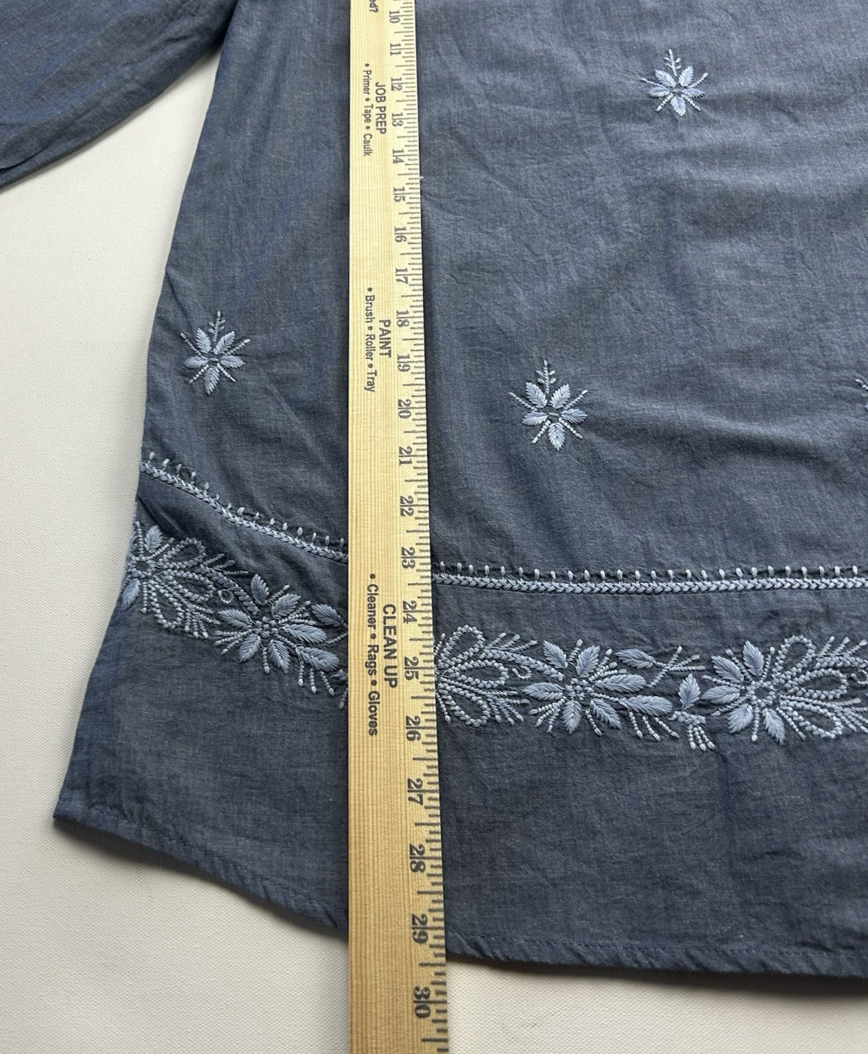 Soft Surronding Embroidey Blue Tunic Boho Coastal Grandma Fairycore size S