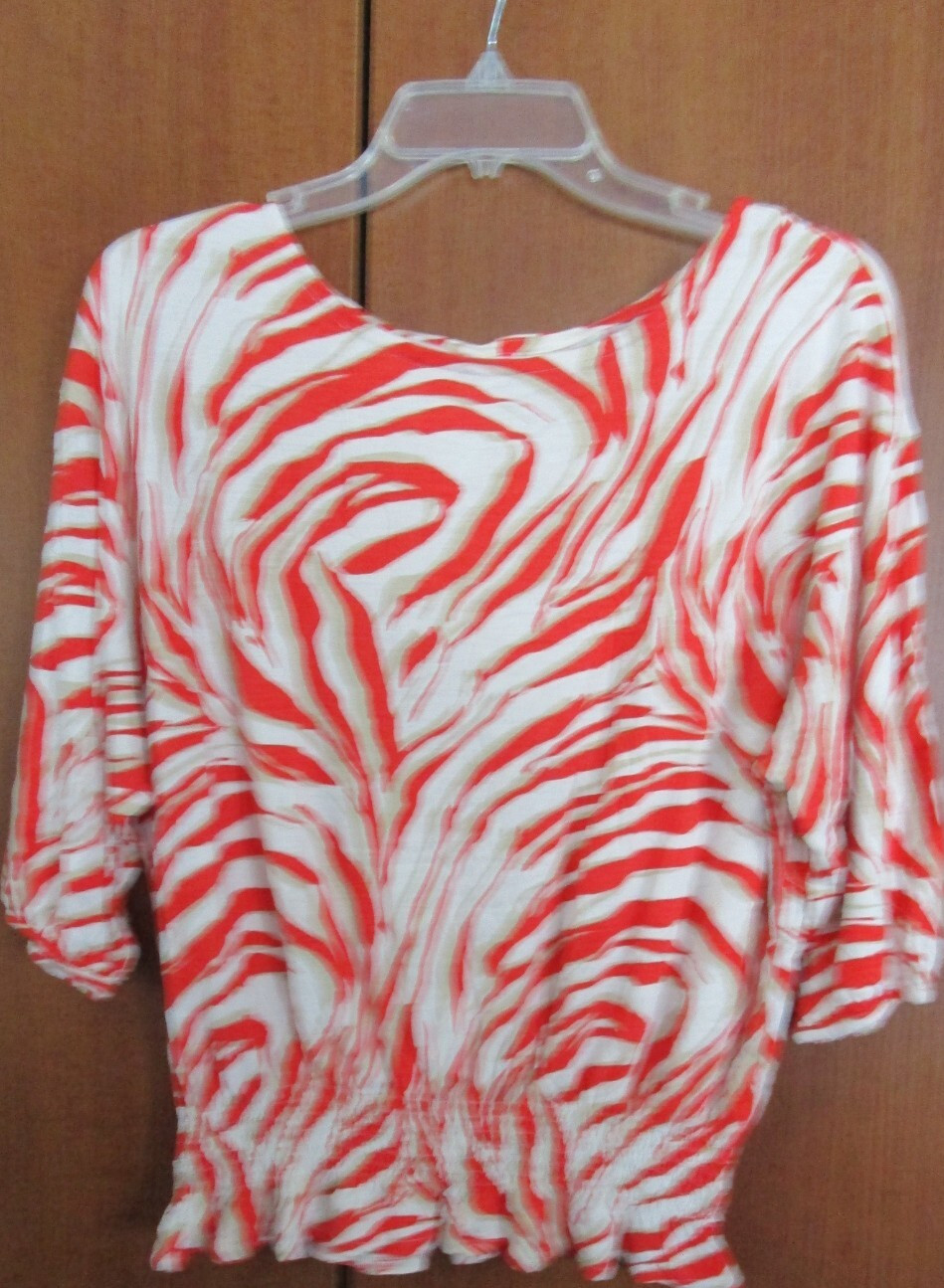 Loft Ann Taylor Tunic Top Sz Medium 100% Rayon Bust 46 Length 23 inches