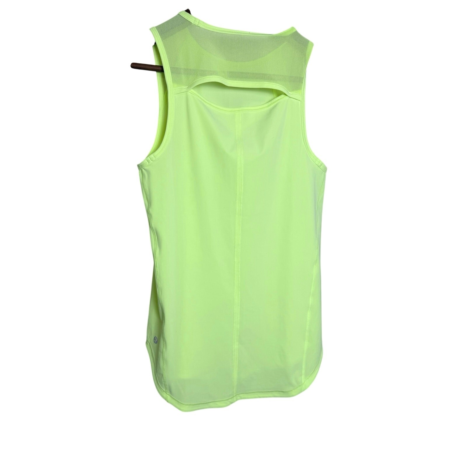 Lululemon Sculpt Tank Small Neon Green Mesh Back Athletic Workout Top