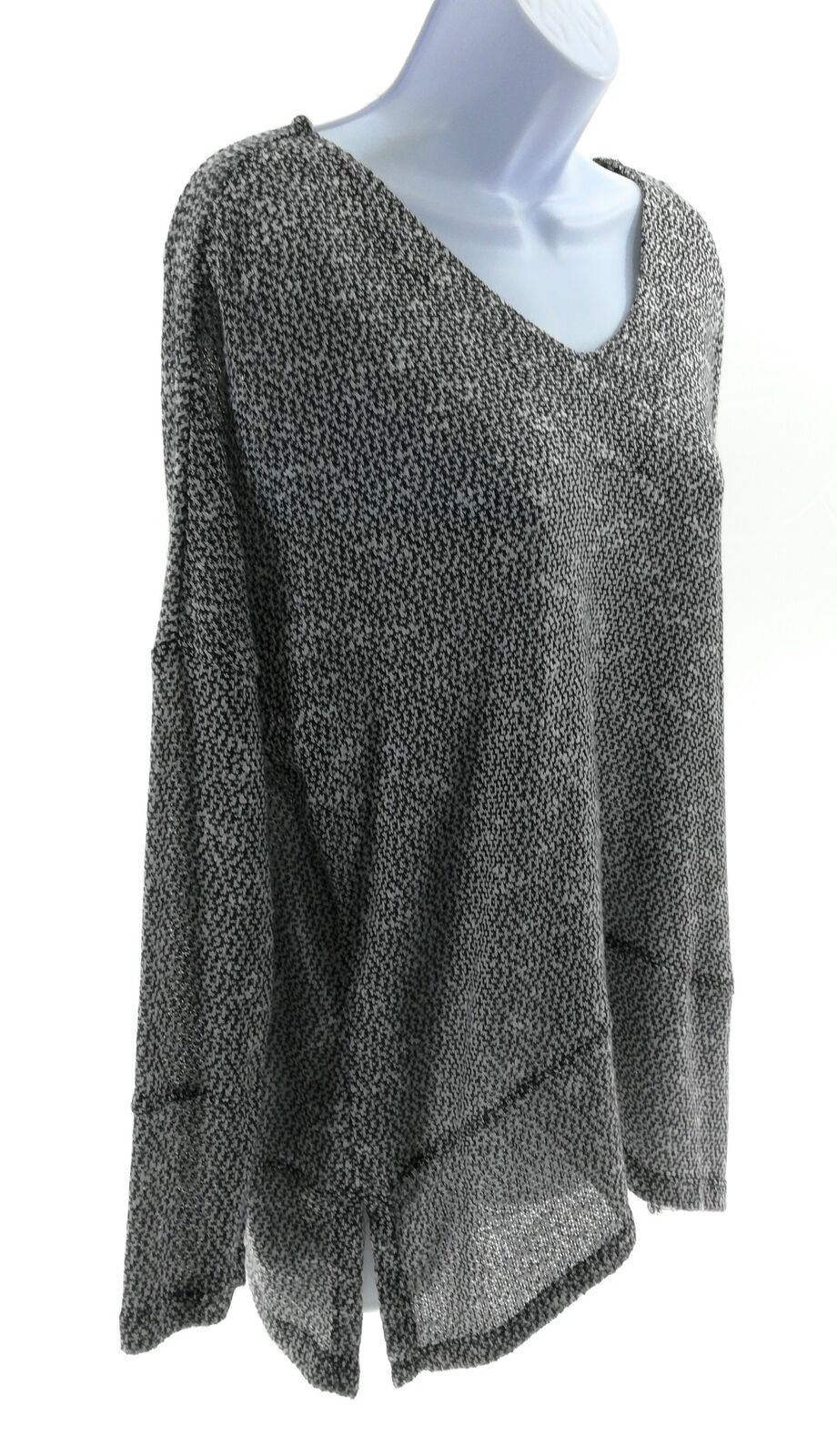 Mirror Image Womens Navy Blue and White Long Sleeve Top Winter Casual Size Small