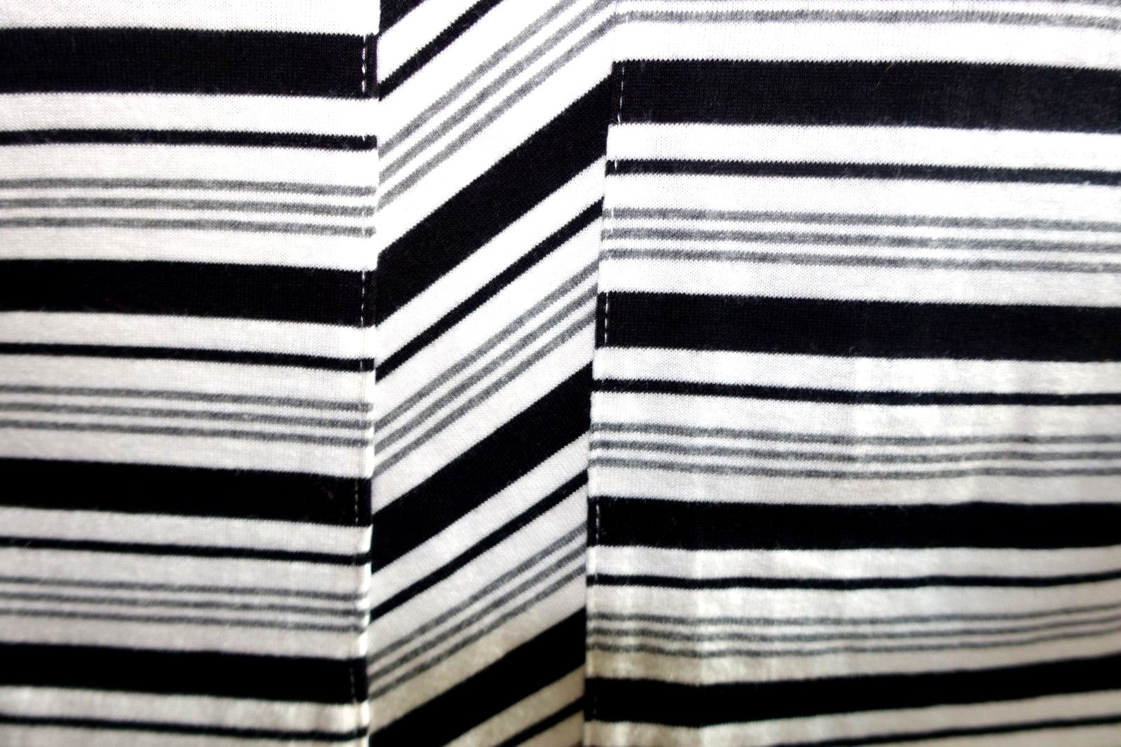 N Touch Women Plus 1x 2x 3x Black Gray Ivory Striped Sweater Top Blouse Shirt