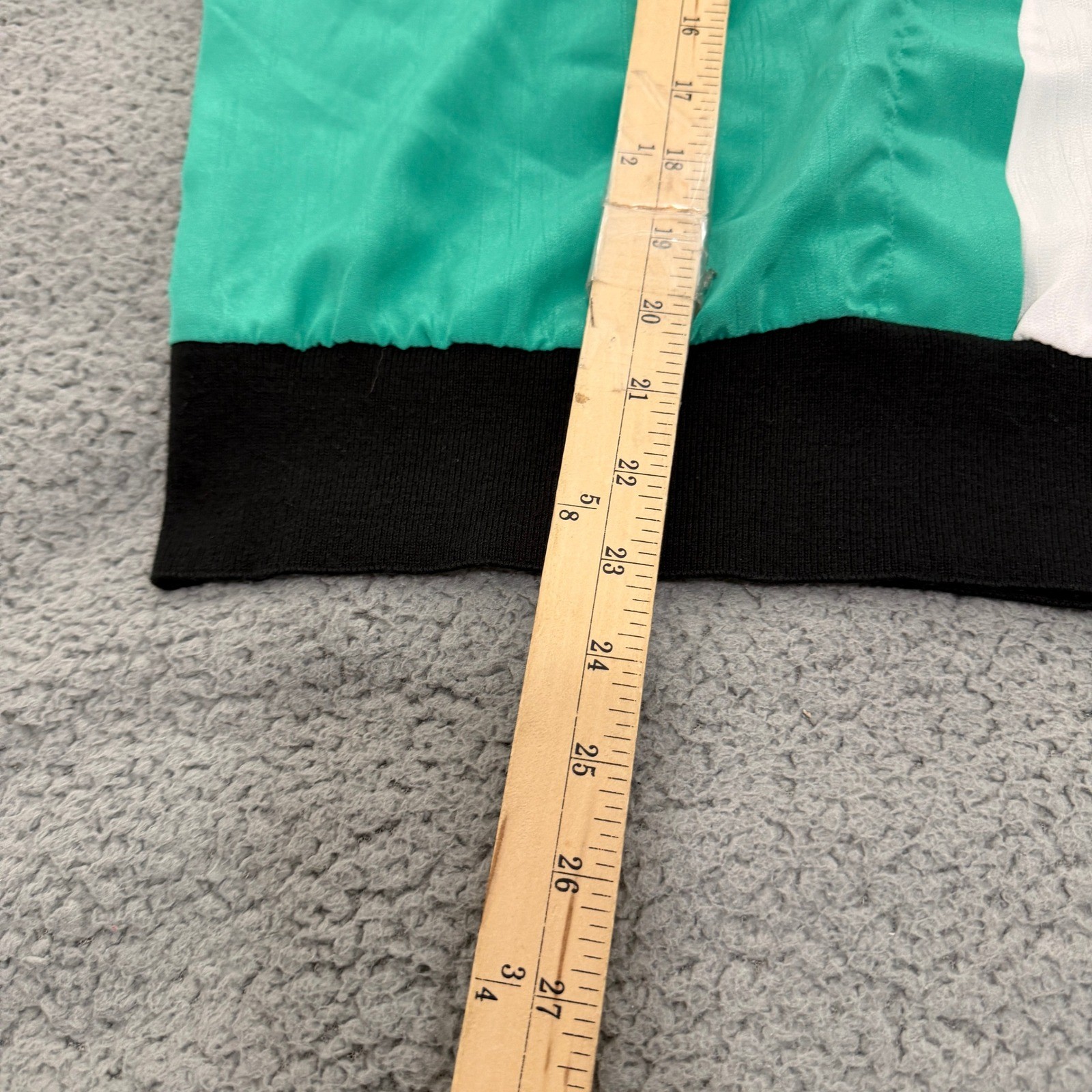 Andrea Gayle Vintage Colorblock Blouse Green White Black Gold Button 16 Womens